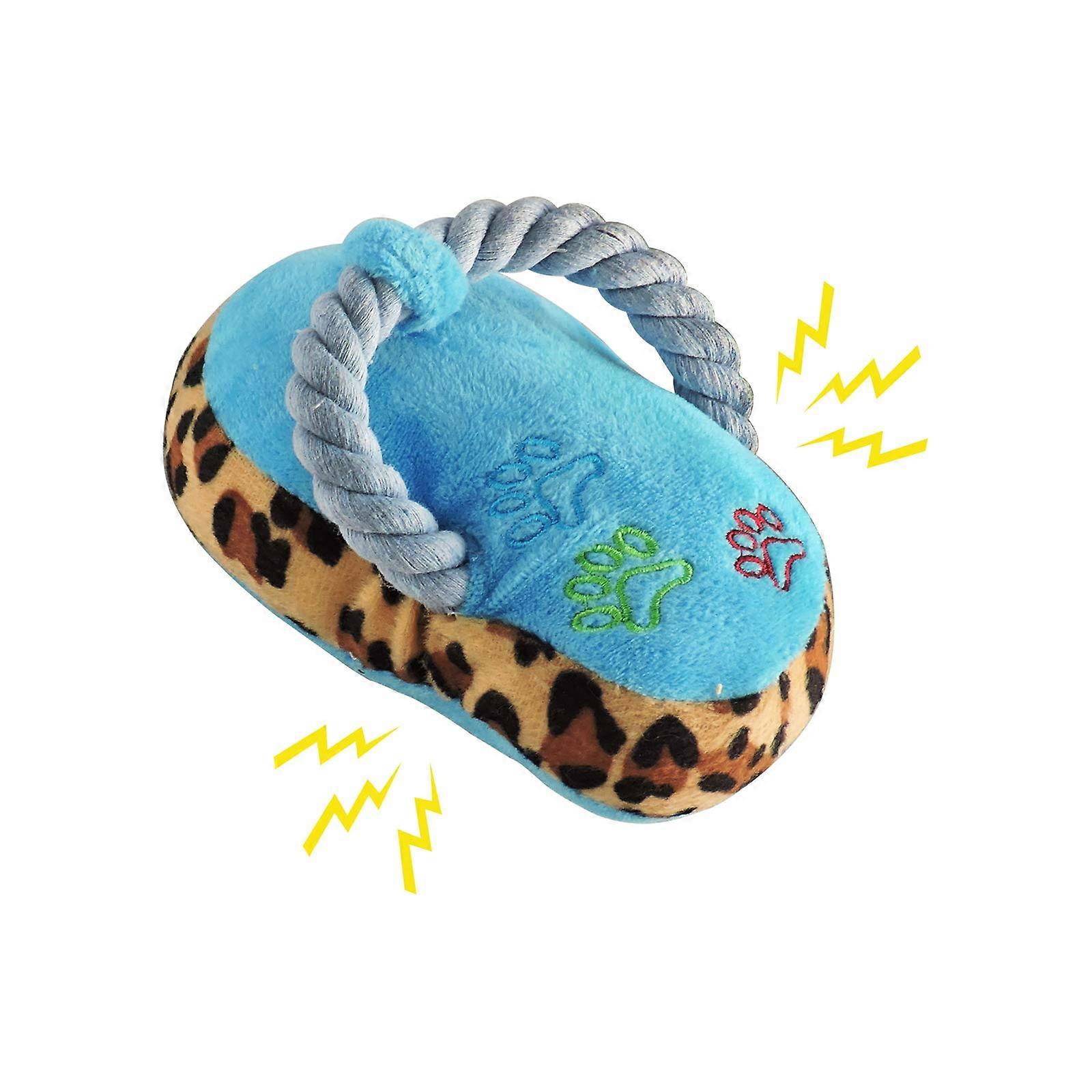 Squeaky Rope Dog Toys for Dogs Durable Soft Cotton Rope Chew Toy Shoe Shape Interactive Toy For Small Medium Dogs Blue