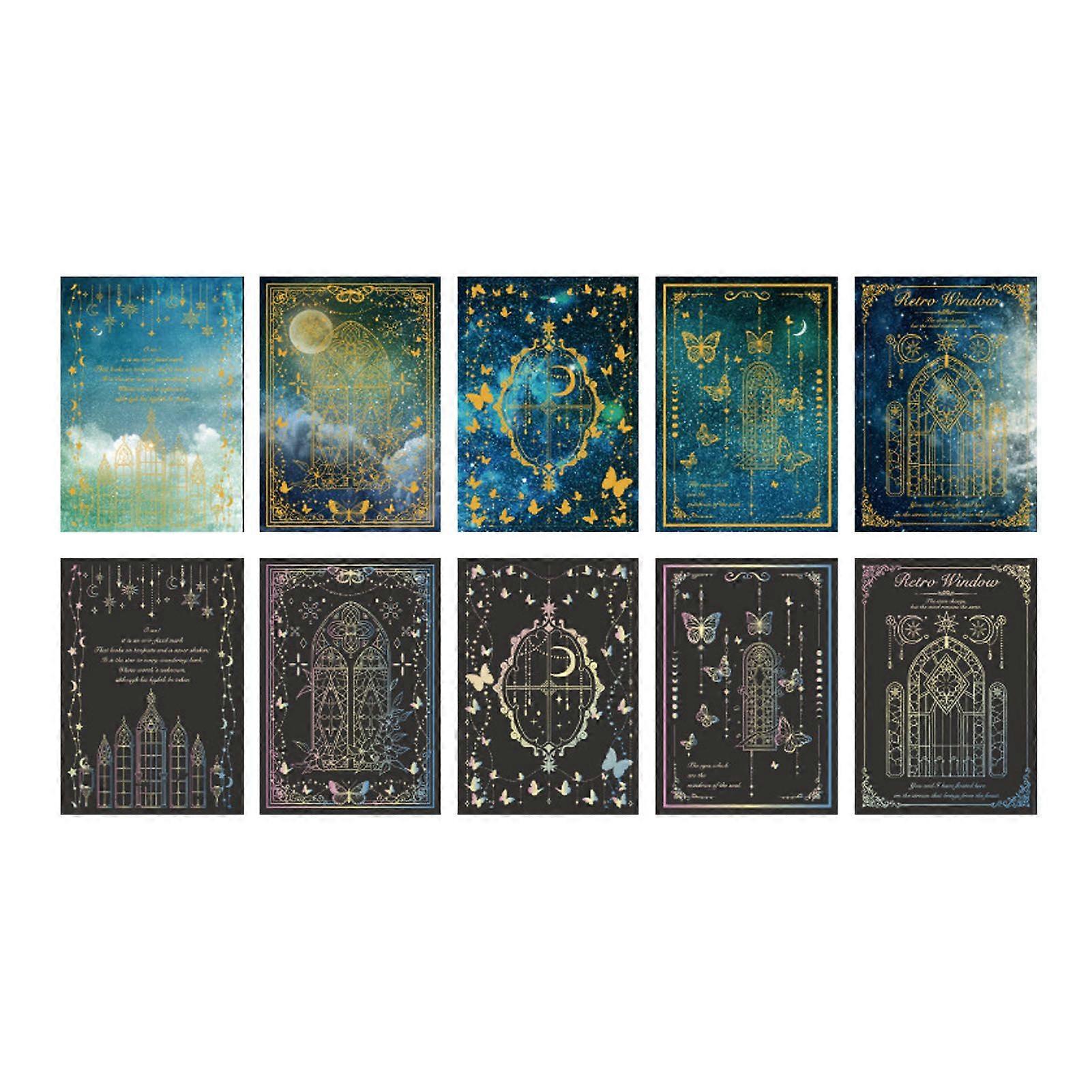 2025 Latest Model 15 Sheets Star Moon Pattern Scrapbooking Paper Laser