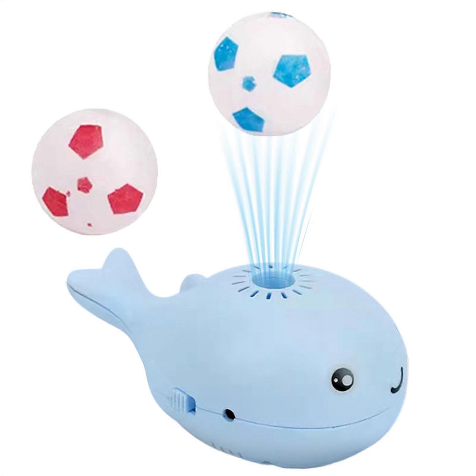 Electric Floating Blowpipe Ball Toy for Cats, Interactive Whale Design, Rechargeable, 2 Balls, 11x7x5 cm, Blue Color