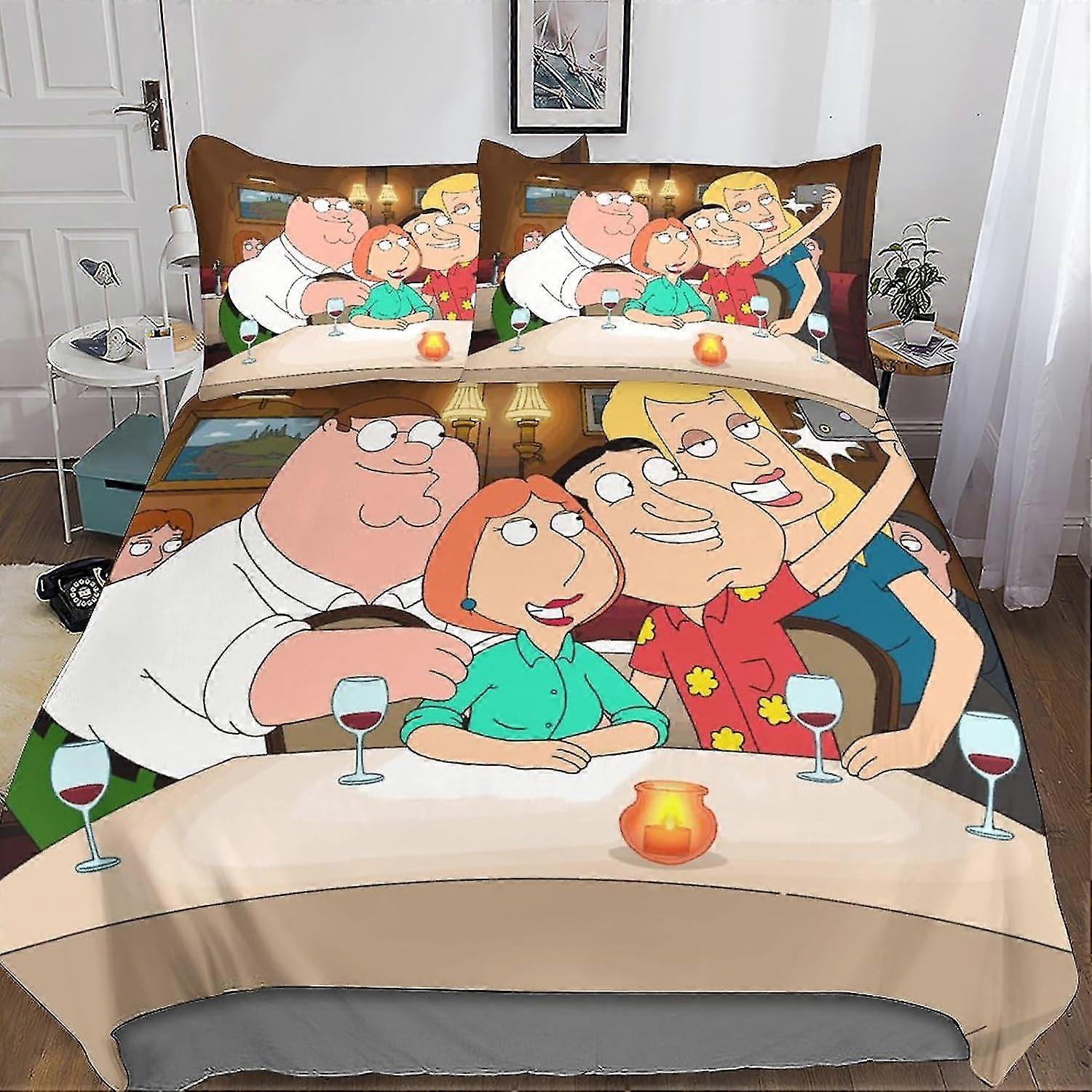 Funny Anime Bedding Set Duvet Cover Set 3 Pieces Soft Breathable 3D Printed Comforter Cover with Pillowcases