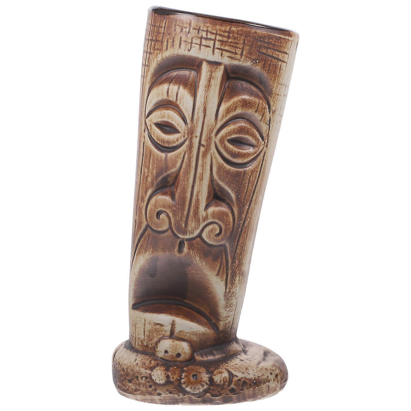 Ceramic Cocktail Cup Light Brown Drinking Cup with Safe Healthy Use for Home Use