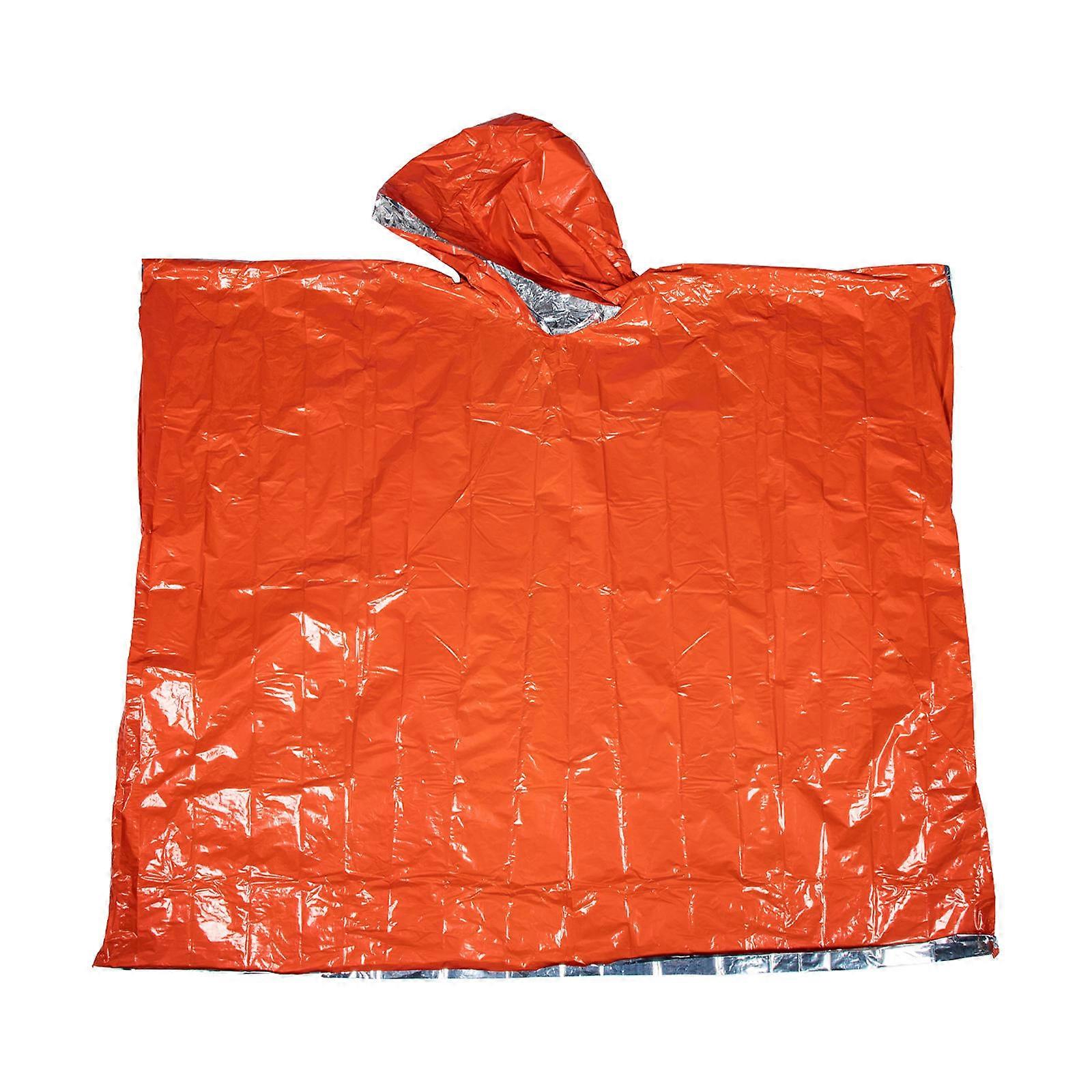 Lightweight Reusable Outdoor Rain Poncho with Reflective Emergency Blanket for Camping, Hiking, Fishing, and Travel – All Season Portable Rainwear