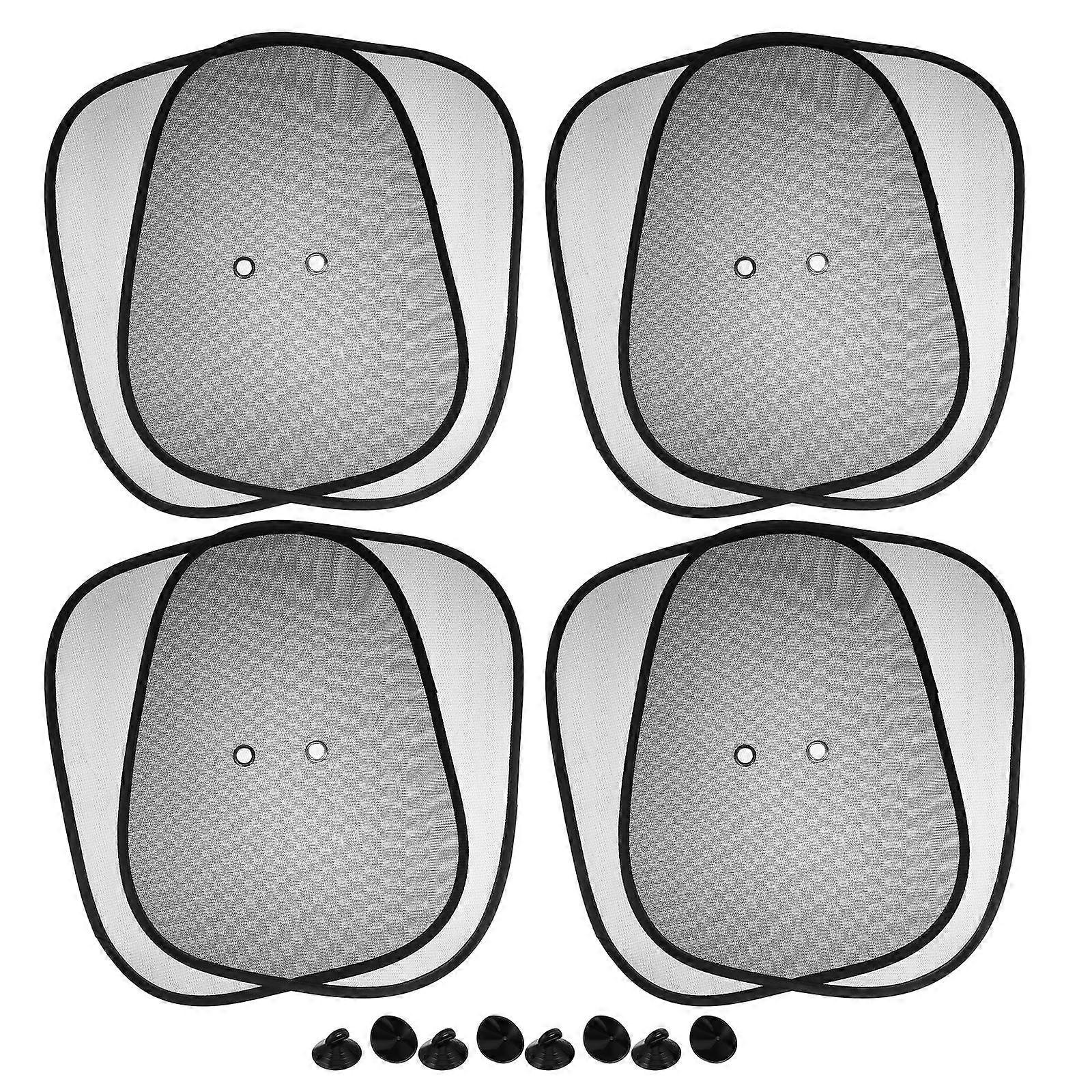Sun Glare Reduction Car Window Sunshade Temperature Control 43.5X36cm Black 4 Pairs