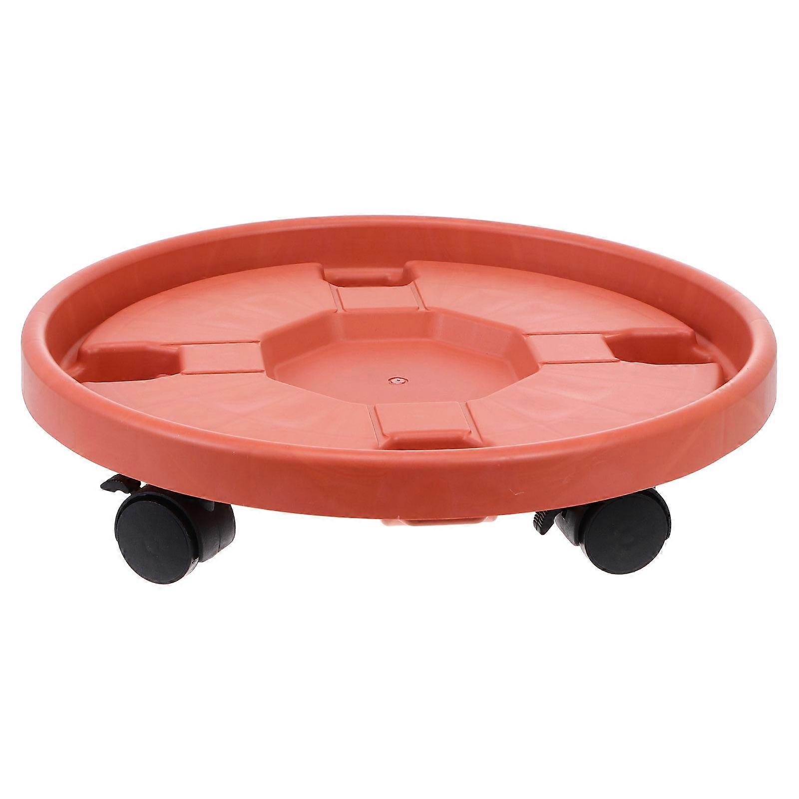 White Movable Flowerpot Rack with Thick Plastic Material for Home Use 1 Pc Round Bottom