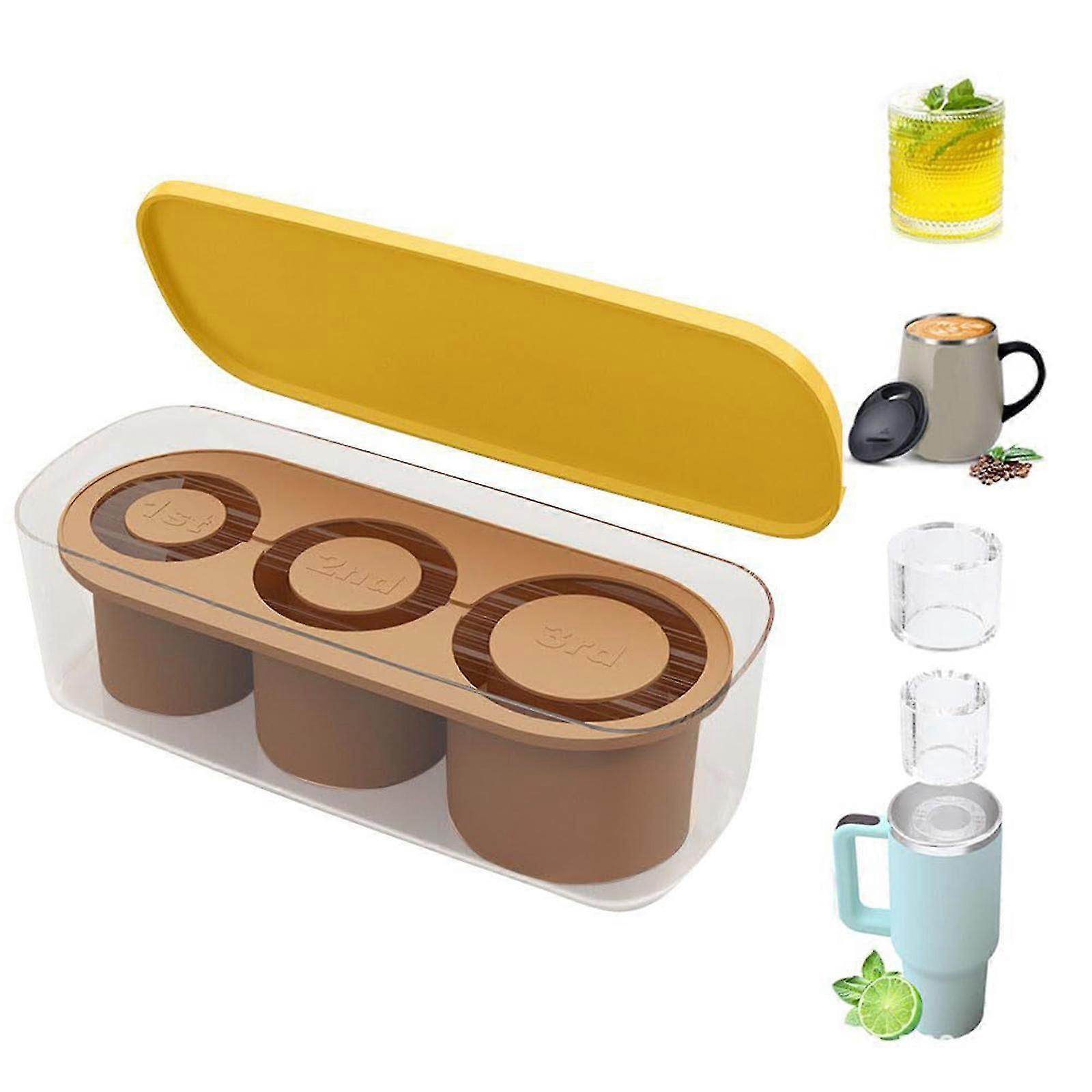 Ice Cube Tray Compatible with Stanley Cup, Silicone Ice Cube Trays for Freezer, Stanley Cup Accessories 20-40oz Ice Cube Tray with Lid