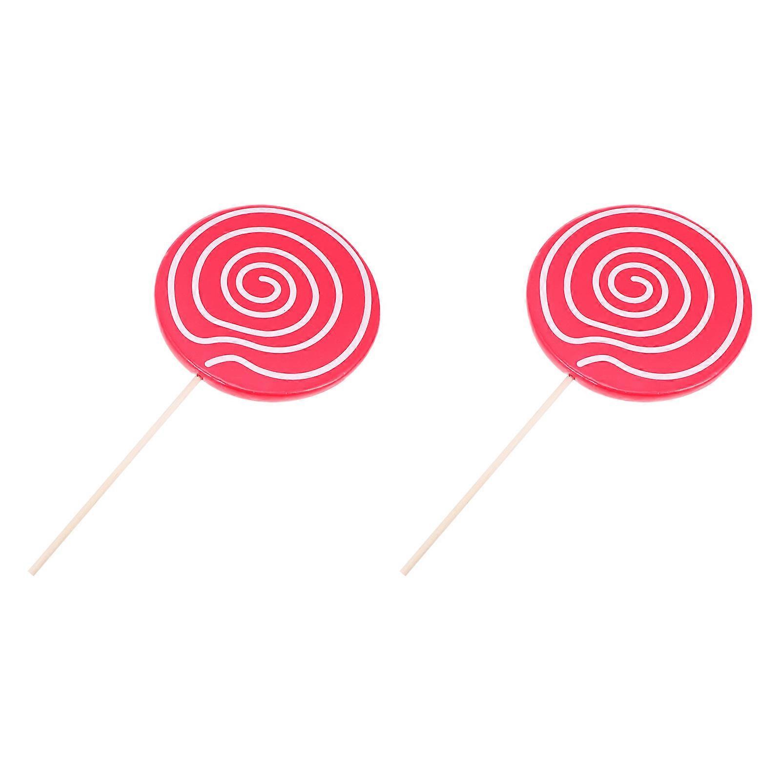 Simulation Lollipop Props Simulated Candy Props Artists Unique Appearance 7.7×7.7×0.6in Scene Decor 2Pcs