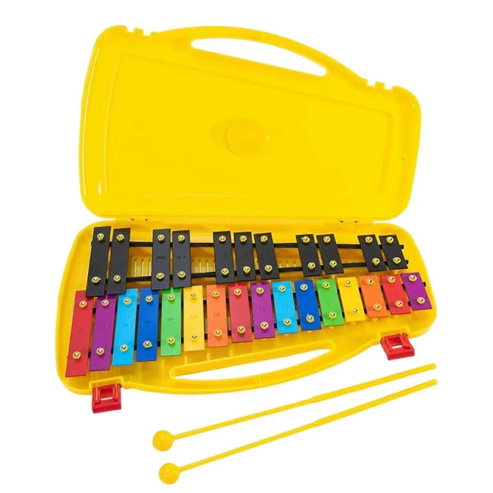 Xylophone Instrument for Adults, Professional 27Note Glockenspiel Xylophone for Beginners with Two Beaters, Easy to Play (Colorful)