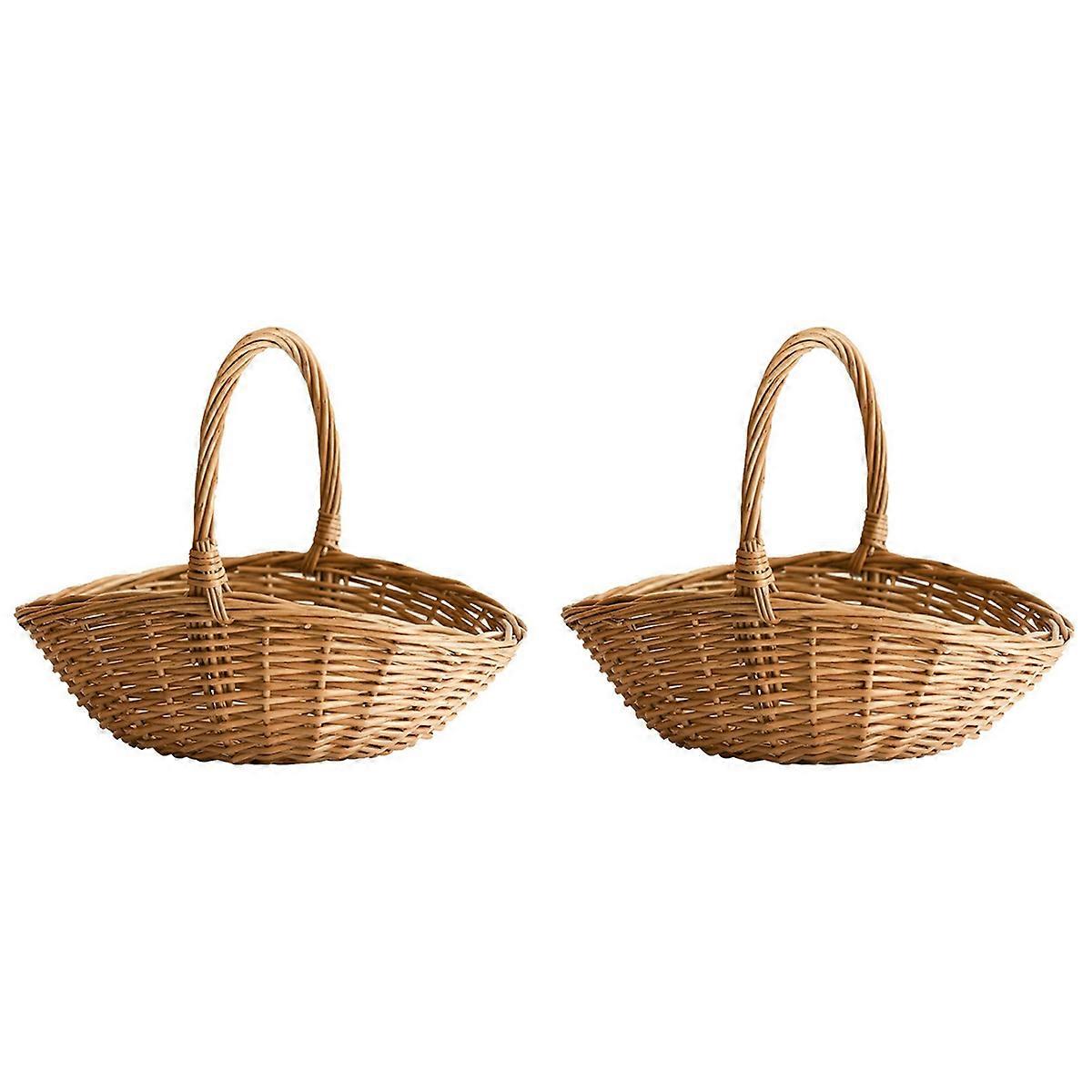 Wicker Basket with Handle, Wicker Shopping Basket, Large