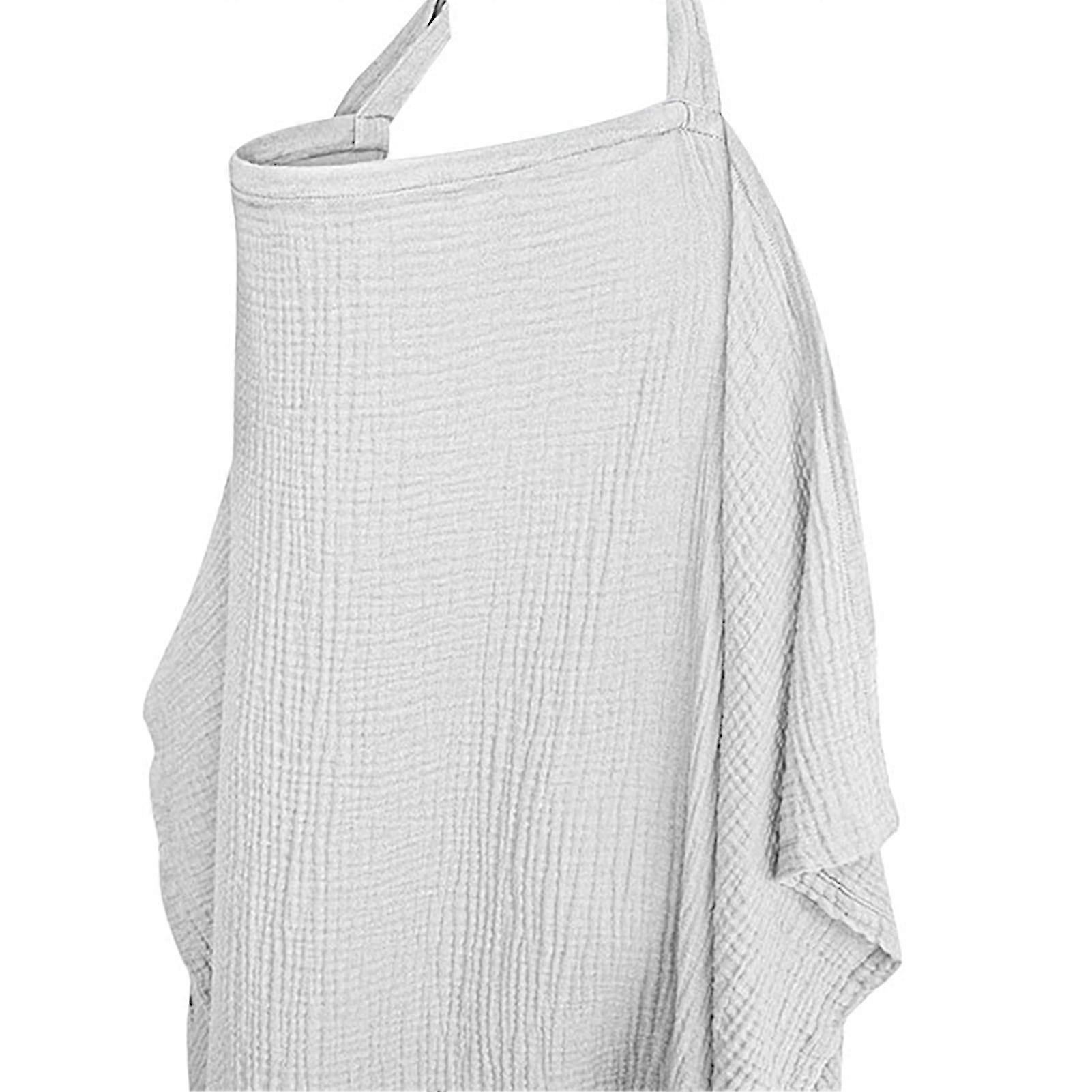 Nursing Cover with Arch Neckline Extra Soft Adjustable Breathable Privacy Protection Breastfeeding Multi-use Nursing Apron--Grey