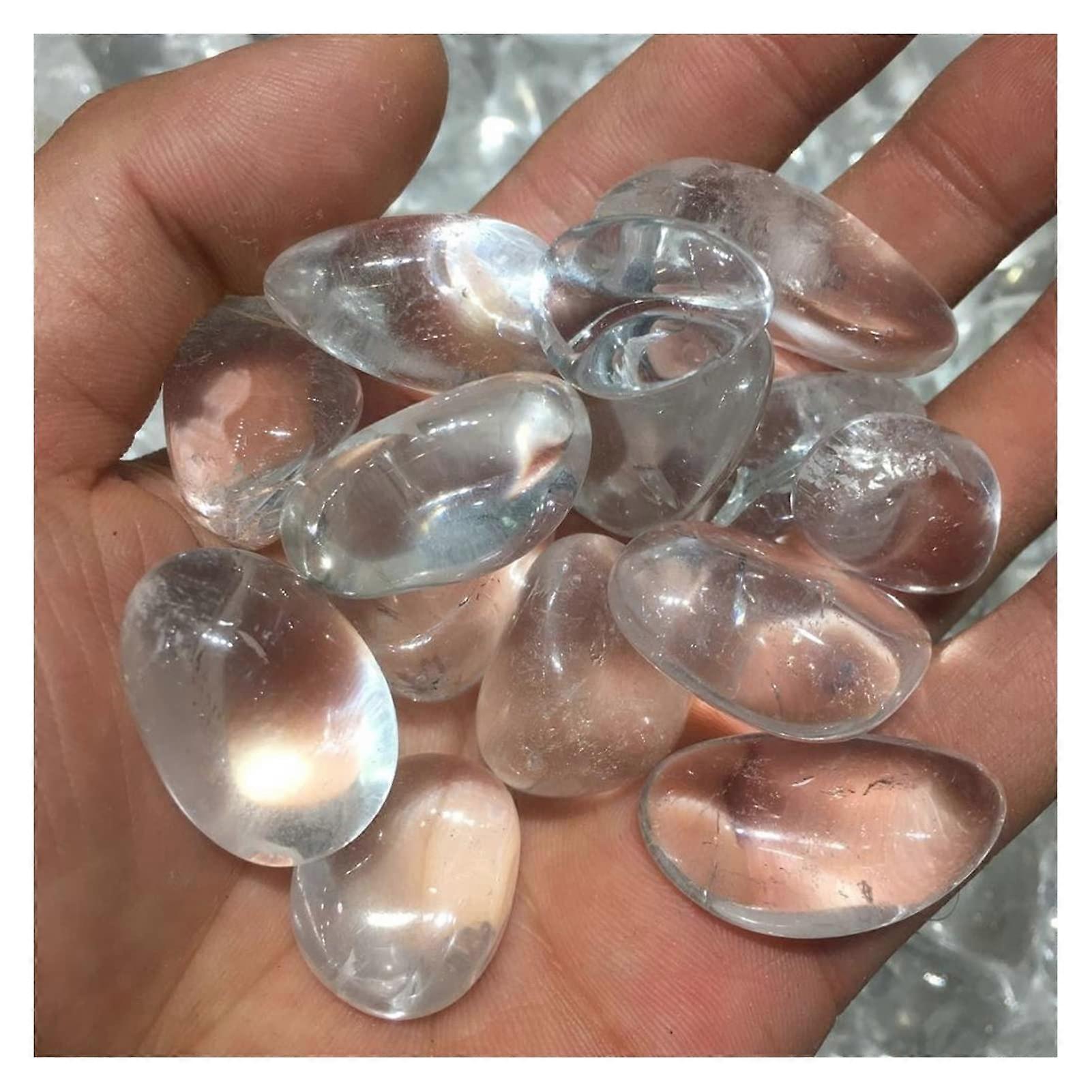 Natural crystal, rough natural clear quartz crystal, tumbled stone, polished transparent quartz stone (Size: 100g)