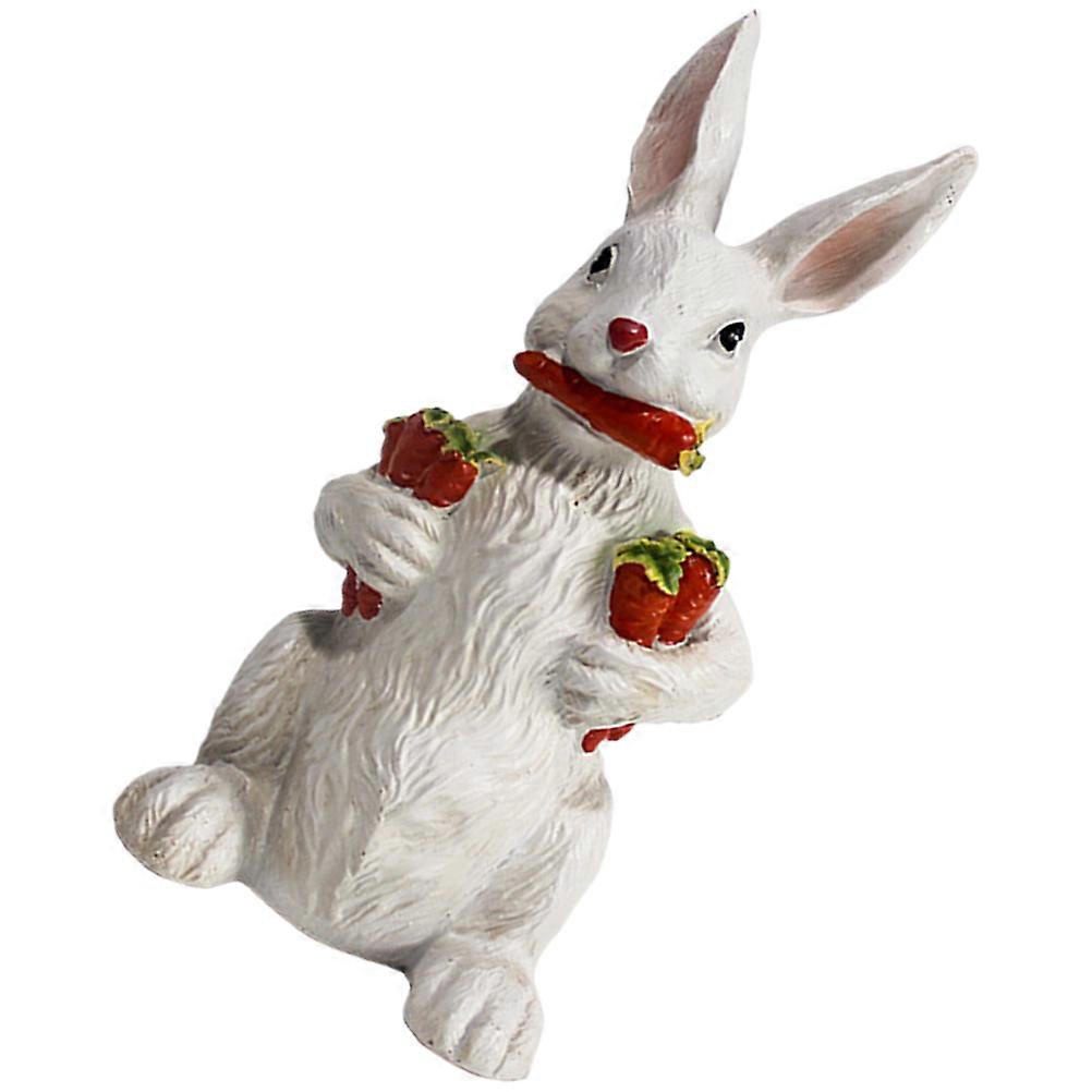 Rabbit With Carrots Easter Rabbit Decoration Indoor Decorators Farmhouse Style 1Pcs
