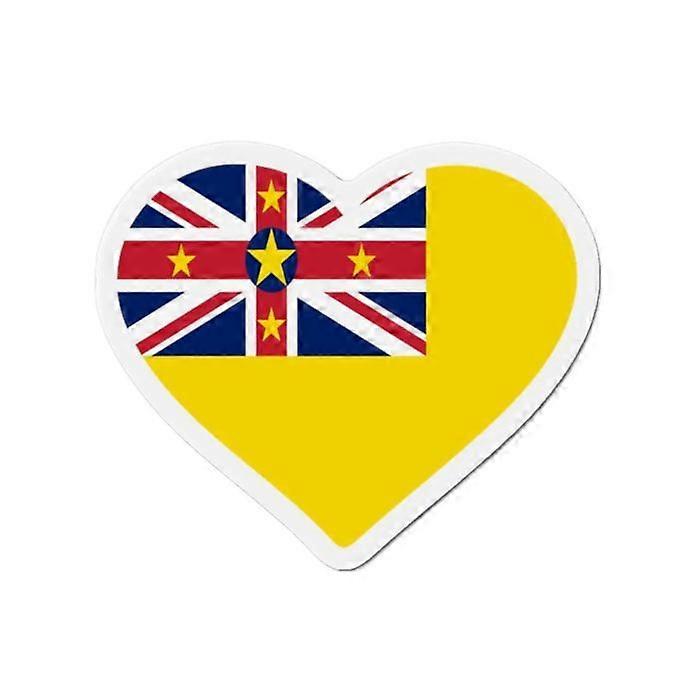 Magnet Heart Flag Niue - Multicolored - 8 cm - 50 pieces - Synthetic resin - Mixed