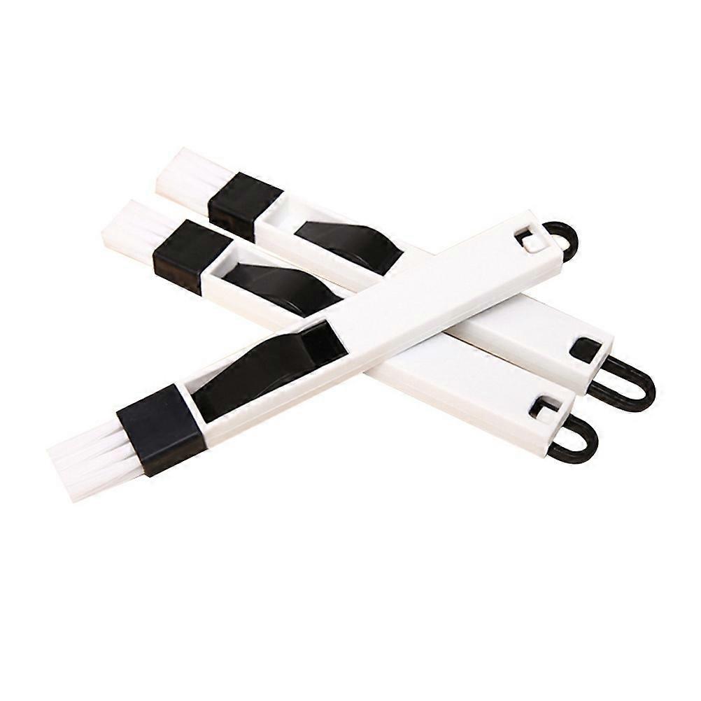 Groove Cleaning Brush Multi Function Window Door Groove Corner Keyboard Detachable Brush Cleaning Tool with Dustpan Black 3Set