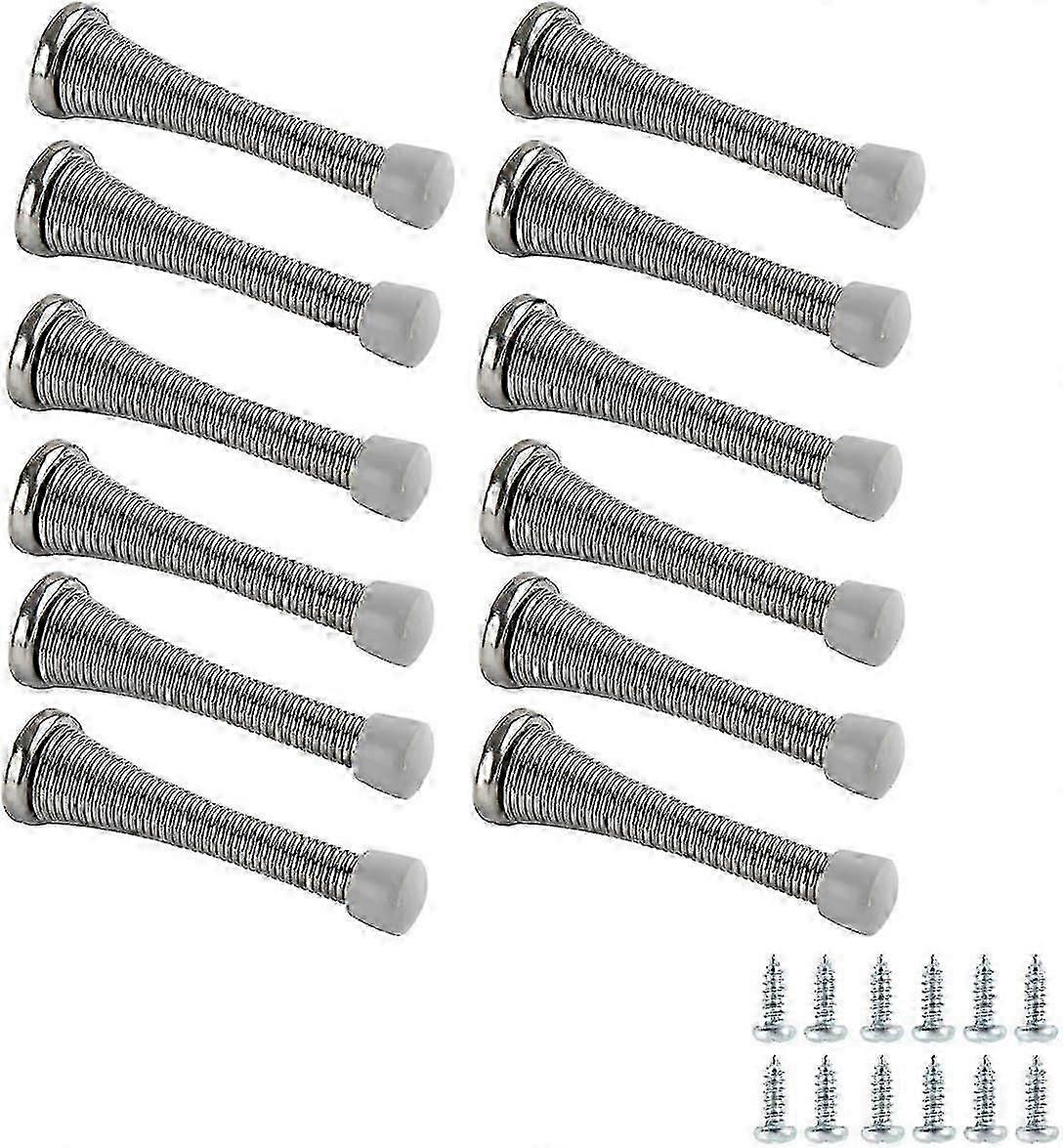 Amazon Basics 12-Piece Spring Door Stop - Polished Chrome