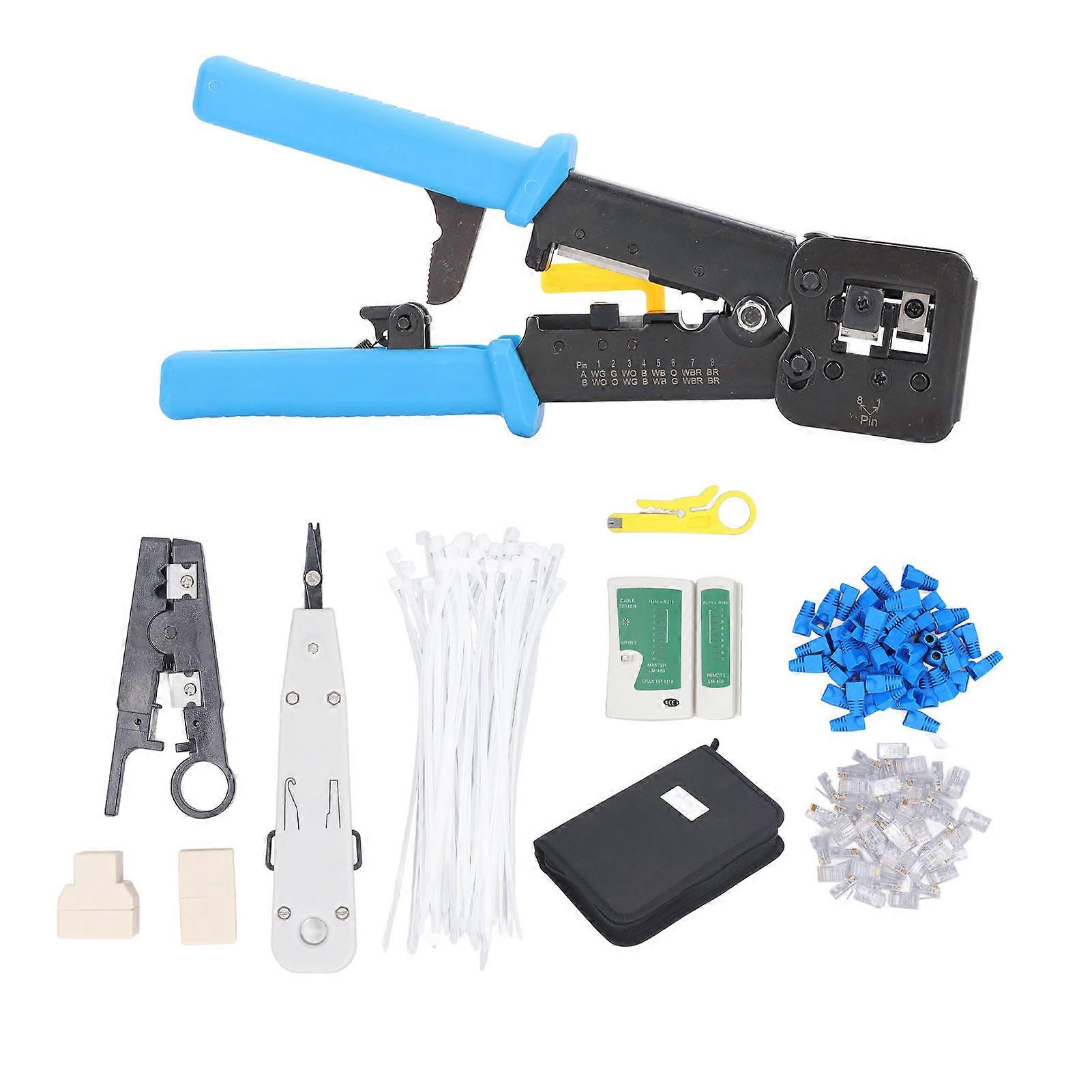 RJ45 Crimp Tool 6P8P Tool Steel Integrated Ethernet Crystal Head CAT6 Data Cable Crimper