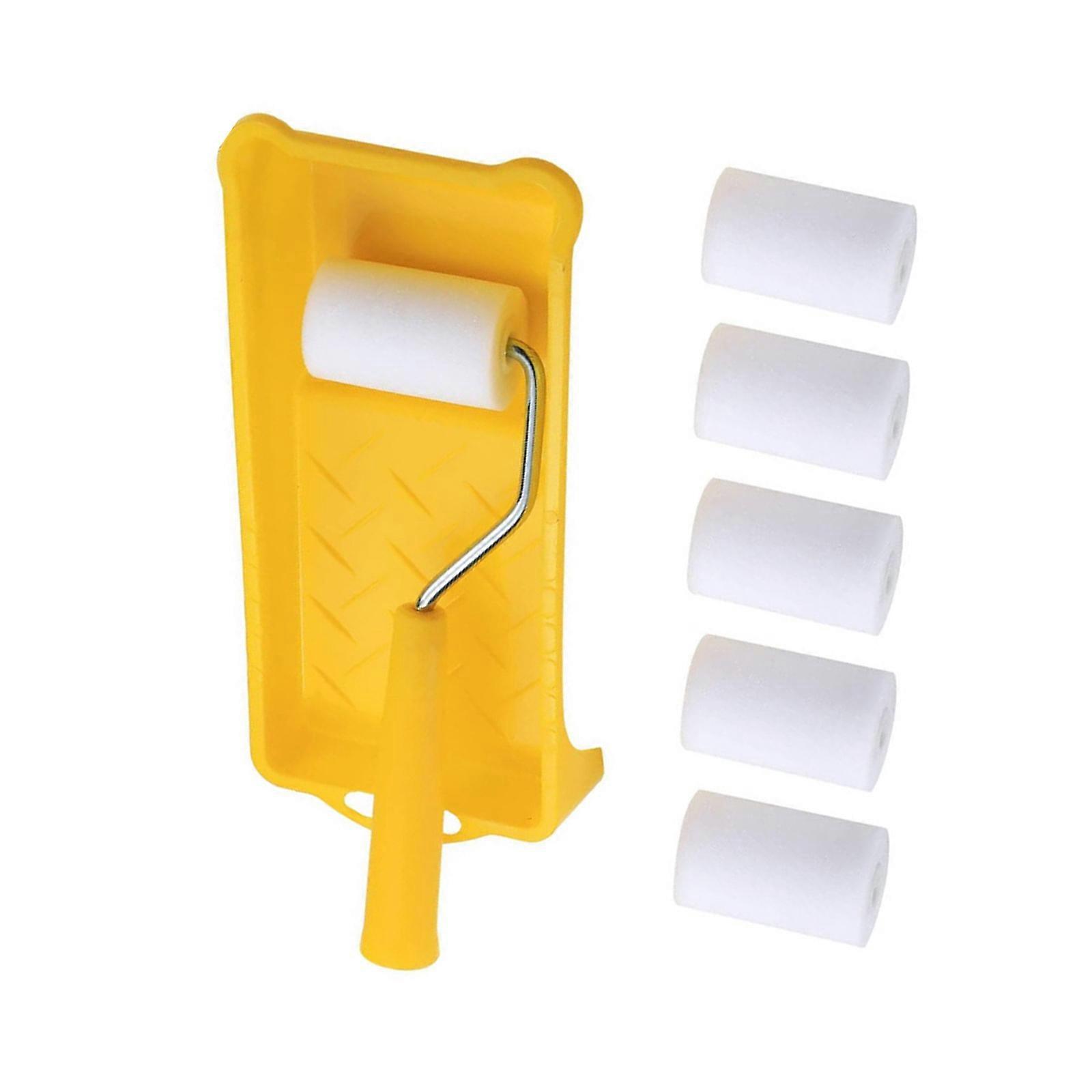 2 Inch Mini Paint Roller Set 8Pcs Quick Changes Design Quick Changes Roller Brush Head set for Professional DIY Projects Multicolor