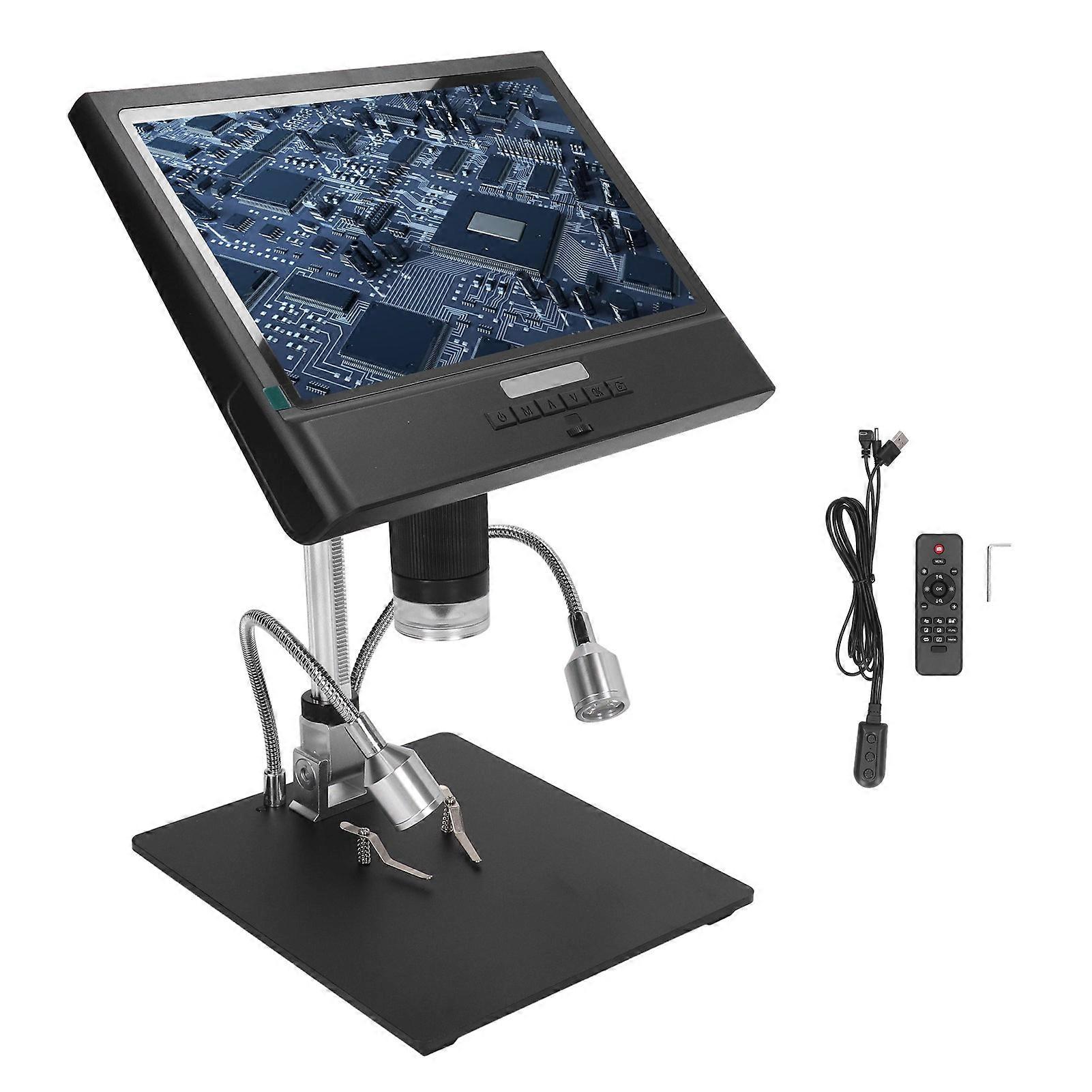 Digital Microscope 10in IPS Screen 2MP 260X Inspection Microscope with LED Light for Electronics