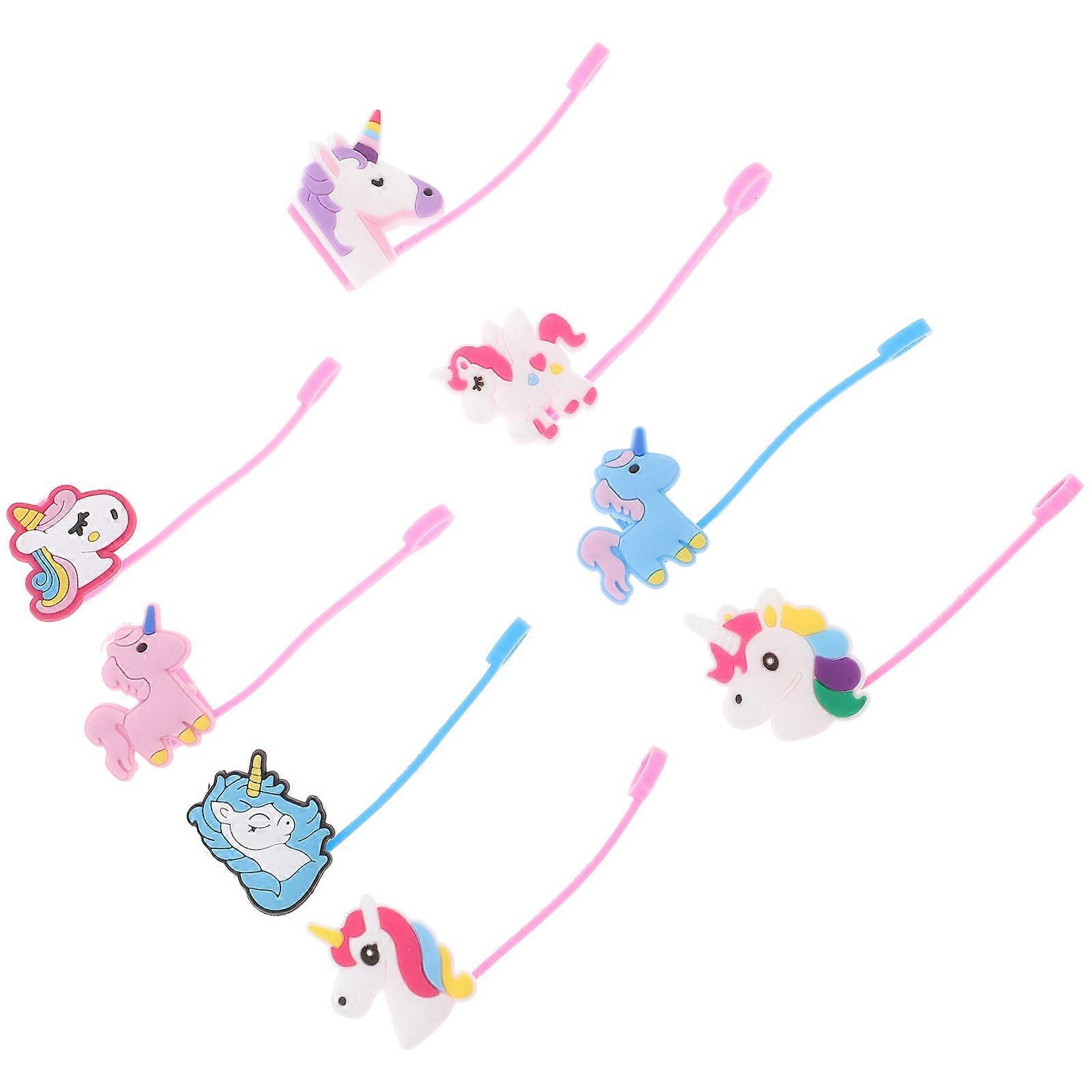 Straw Cover Cap Bulk Small Unicorn Straw Covers Dust-Proof Sealable Spill-Resistant 8Pcs