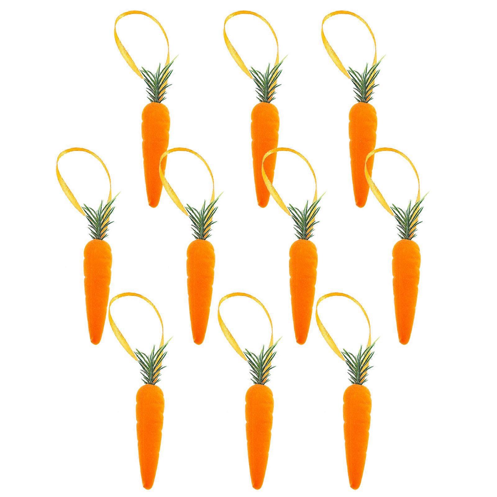 FRCOLOR 10Pcs Easter Carrot Hanging Decoration Foam Carrots Ornament for Easter Party Favor