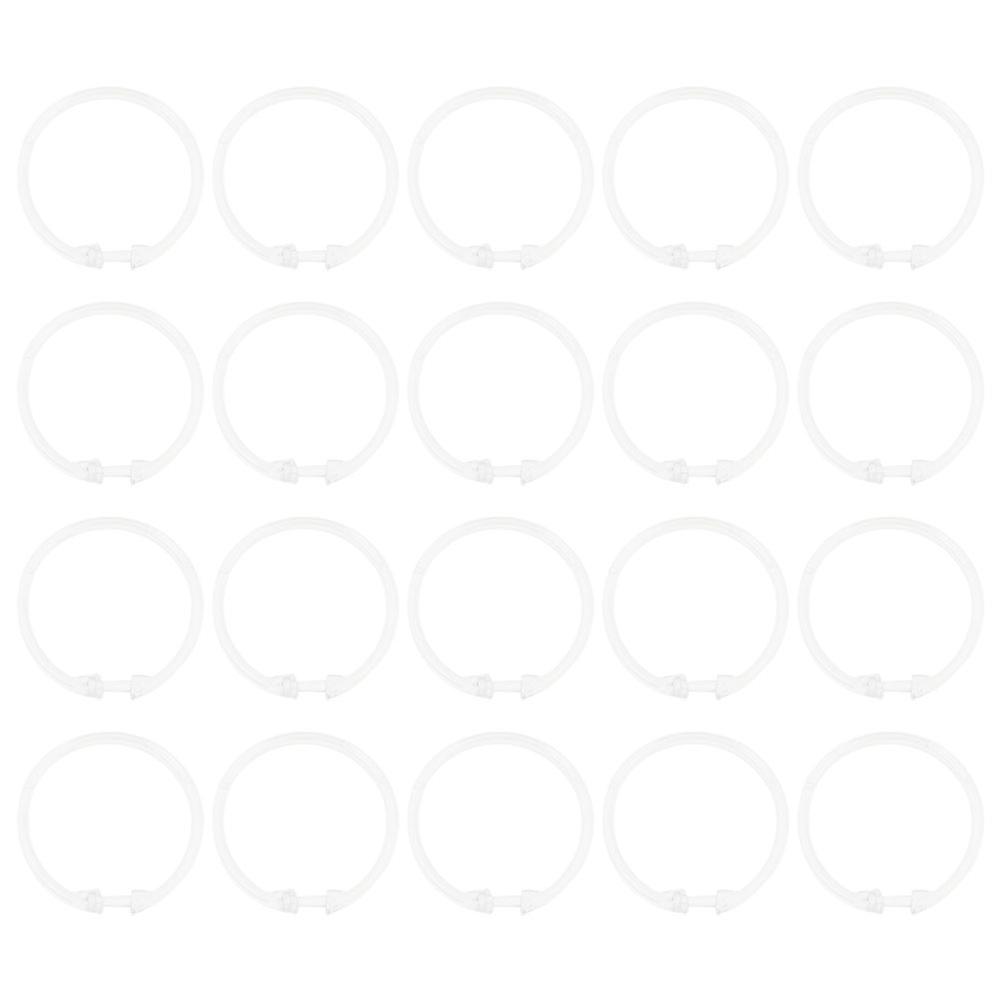 Modern Transparent Acrylic Shower Curtain Hooks with Snap Closure for Home Use 20 Pieces