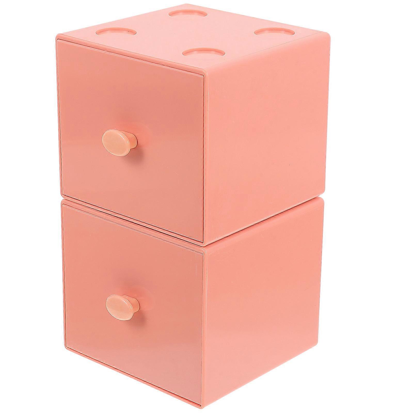 Vanity Drawer Plastic Drawer Organizer Makeup Lipstick Organizer Stackable Rectangular Shape 9.4X9.1X8.3CM 2Pack