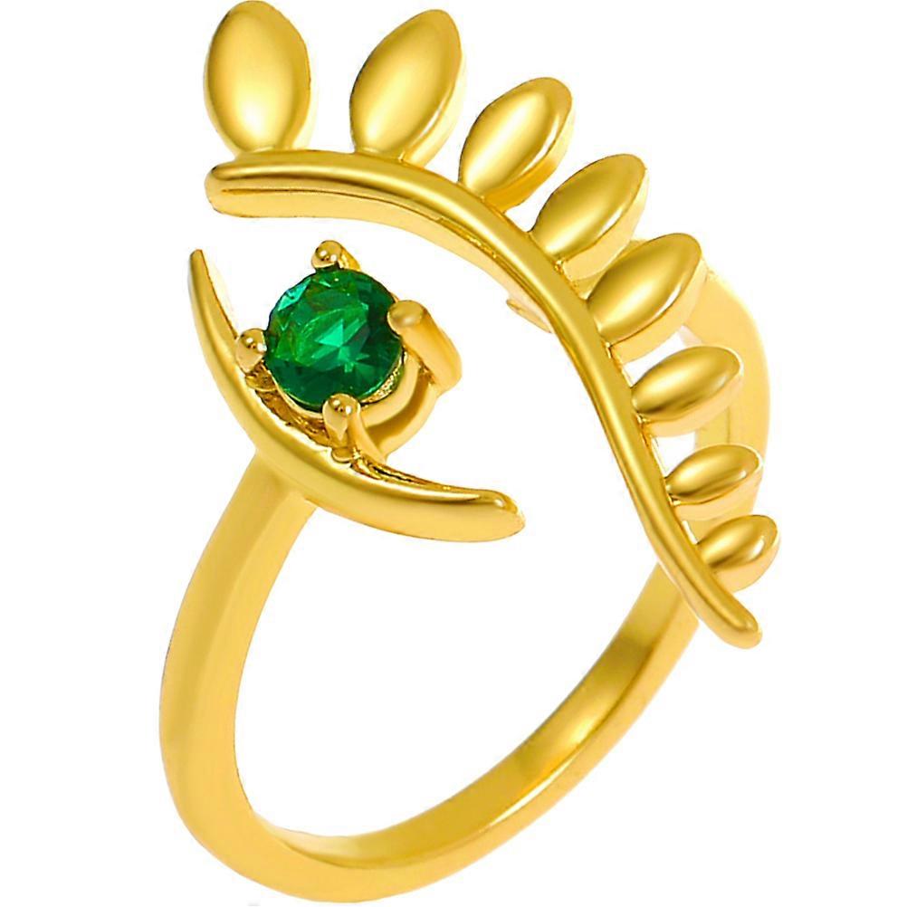 Evil Eye Ring in Golden Alloy for Women Fashionable and Durable with Zircon 0.5 Inch