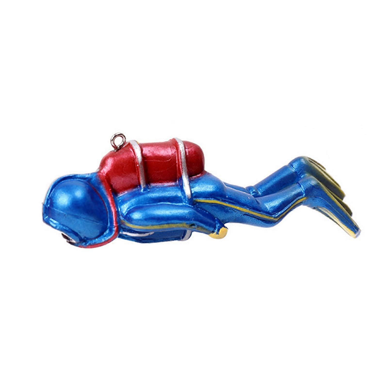 Aquarium Diver Decorations Floating Resin Hand-Painted Small Accessory Suitable For All Aquarium Types Blue