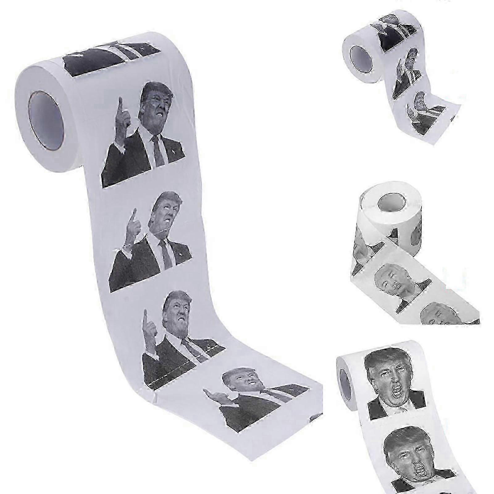 عرض 50٪ - 3 لفات ورق تواليت دونالد ترامب 3 صور مختلفة سياسية مضحكة