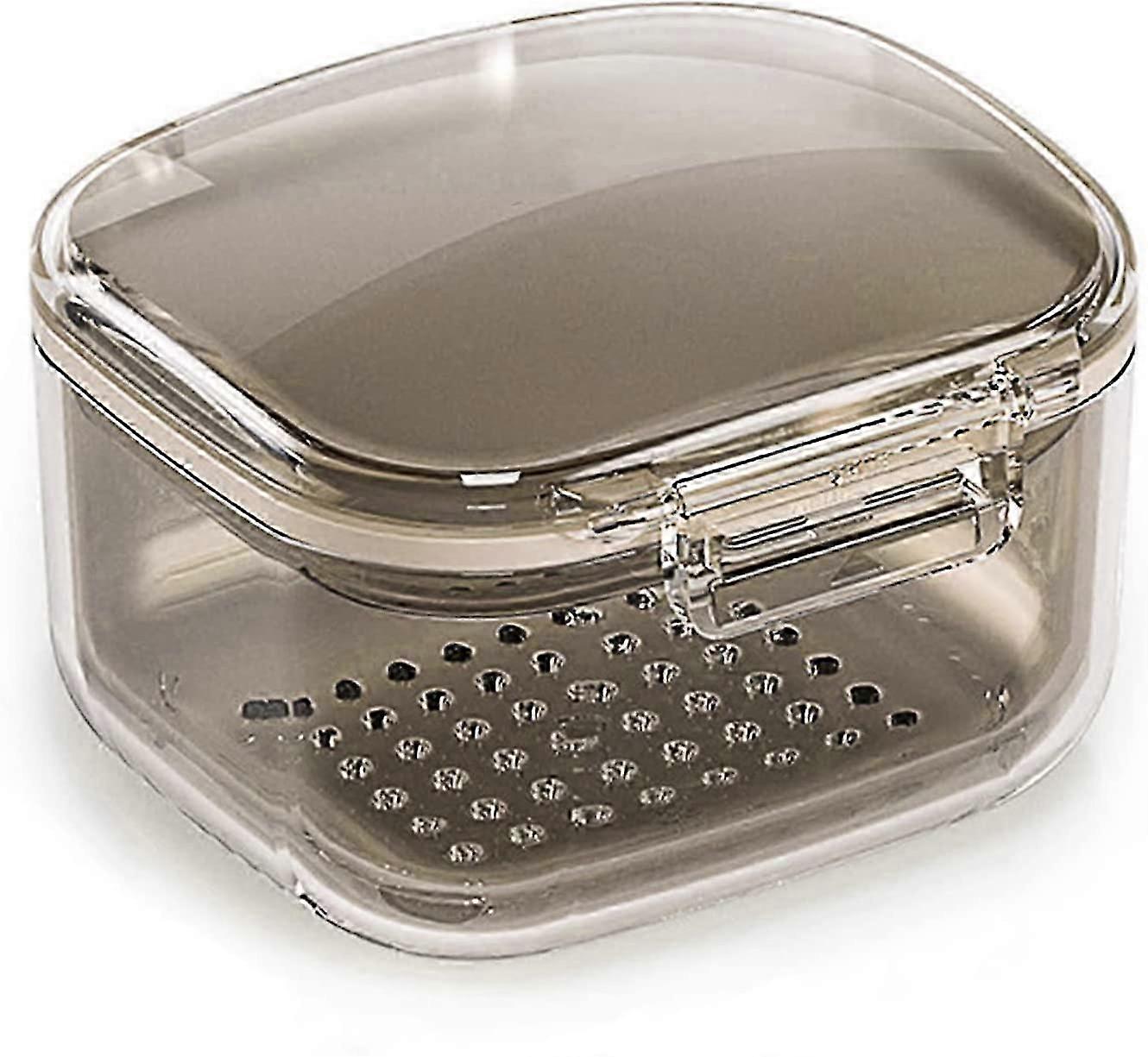 Three-Layered Denture Bath Case with Strainer Basket  Secure & Hygienic Denture Holder