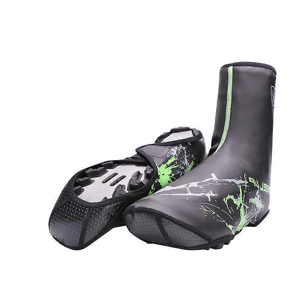 עמיד למים רכיבה על אופניים כיסויי נעליים עמידות לרוח אביזרי רכיבה ירוק 45-47 קוד 1 זוג