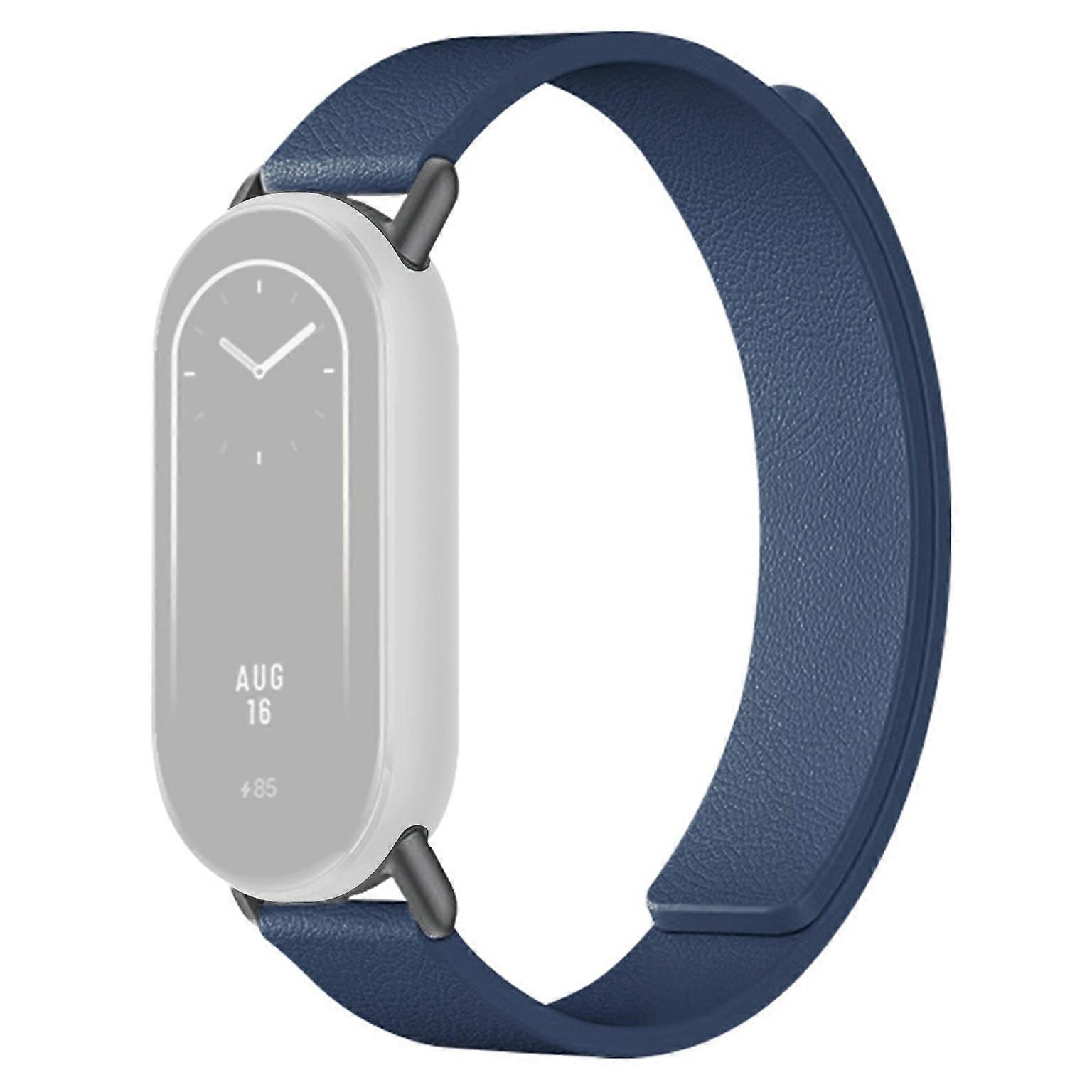 Silikon Bånd Til Xiaomi Smart Band 10 / 10 NFC / 10 Keramisk / 9 / 9 NFC / 9 Keramisk Edition / 8 / 8 NFC Litchi Tekstur Magnetisk Stropp Midnattsblå