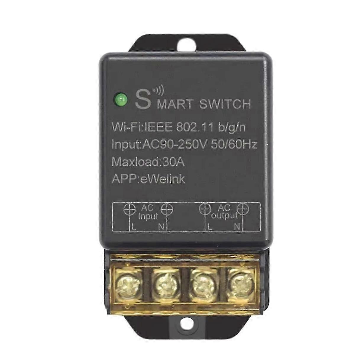 Smart WiFi Relay Smart Switch AC220V 110V 30A Wireless Remote Control 1 Way for Home Voice Control