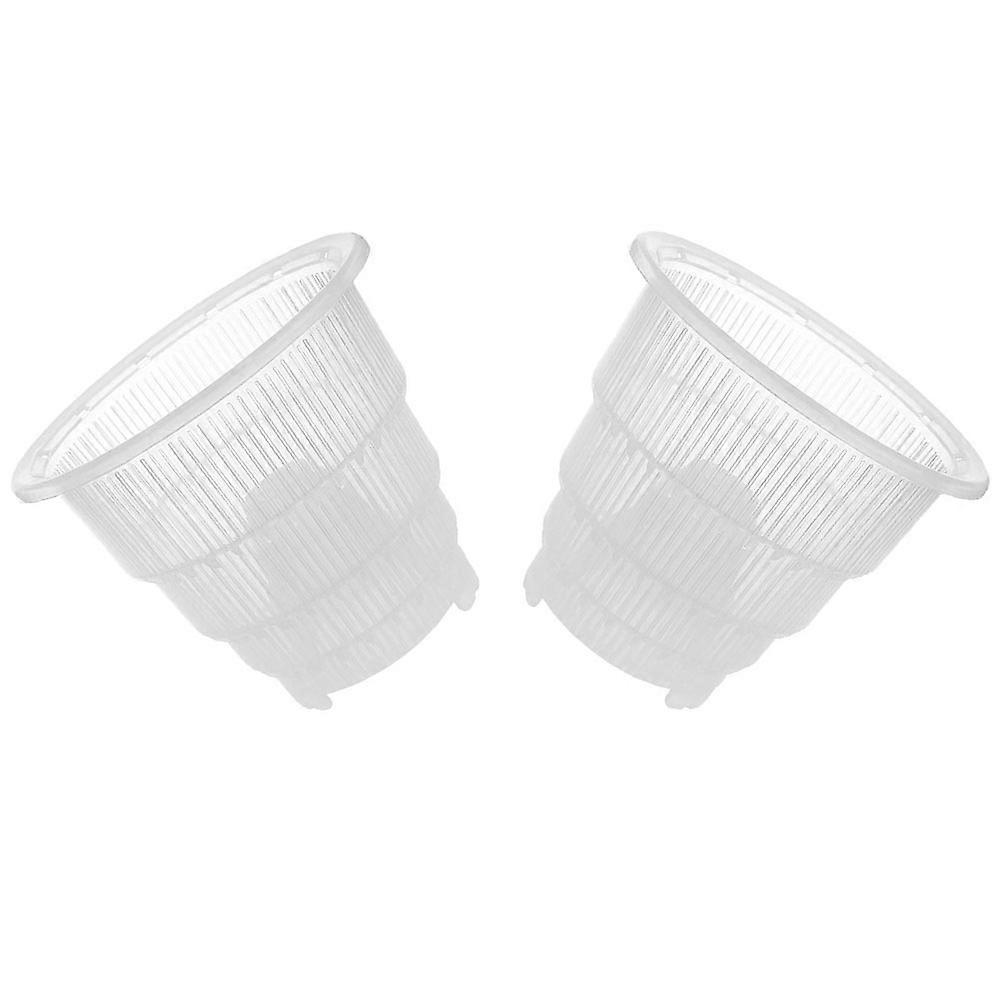 Clear Plastic Pots For Plants Good Drainage Adequate Airflow Round Shape 2Pcs