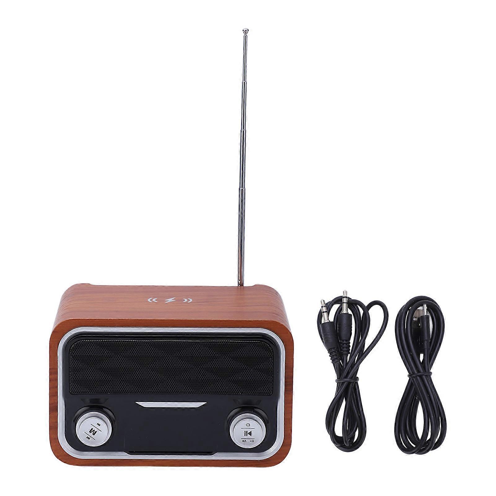 Bluetooth Speaker Alarm Clock with Wireless Charger Support Plug Card U Disk Tabletop Computer Speaker