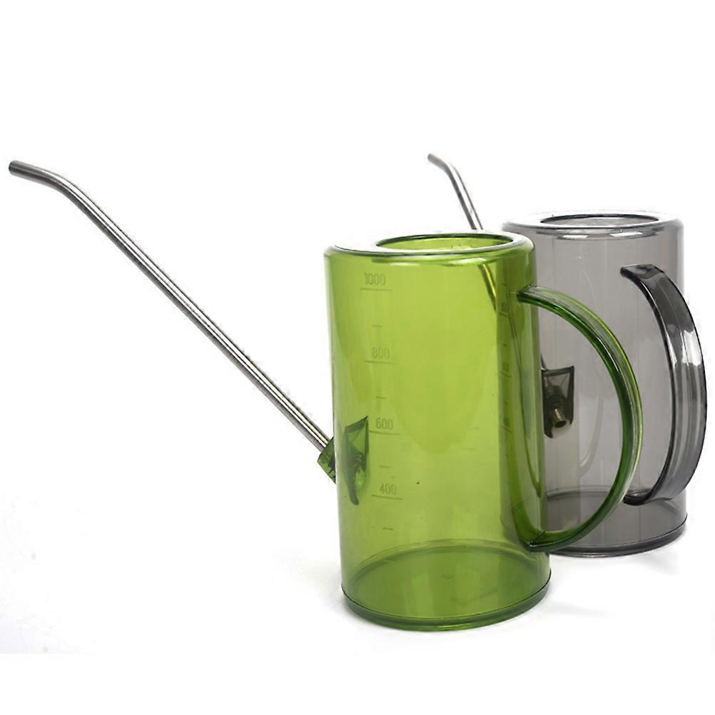 1000ML Watering Can with Long Spout and Measurement Scale for Flower Gardening and Succulent Care (Black)