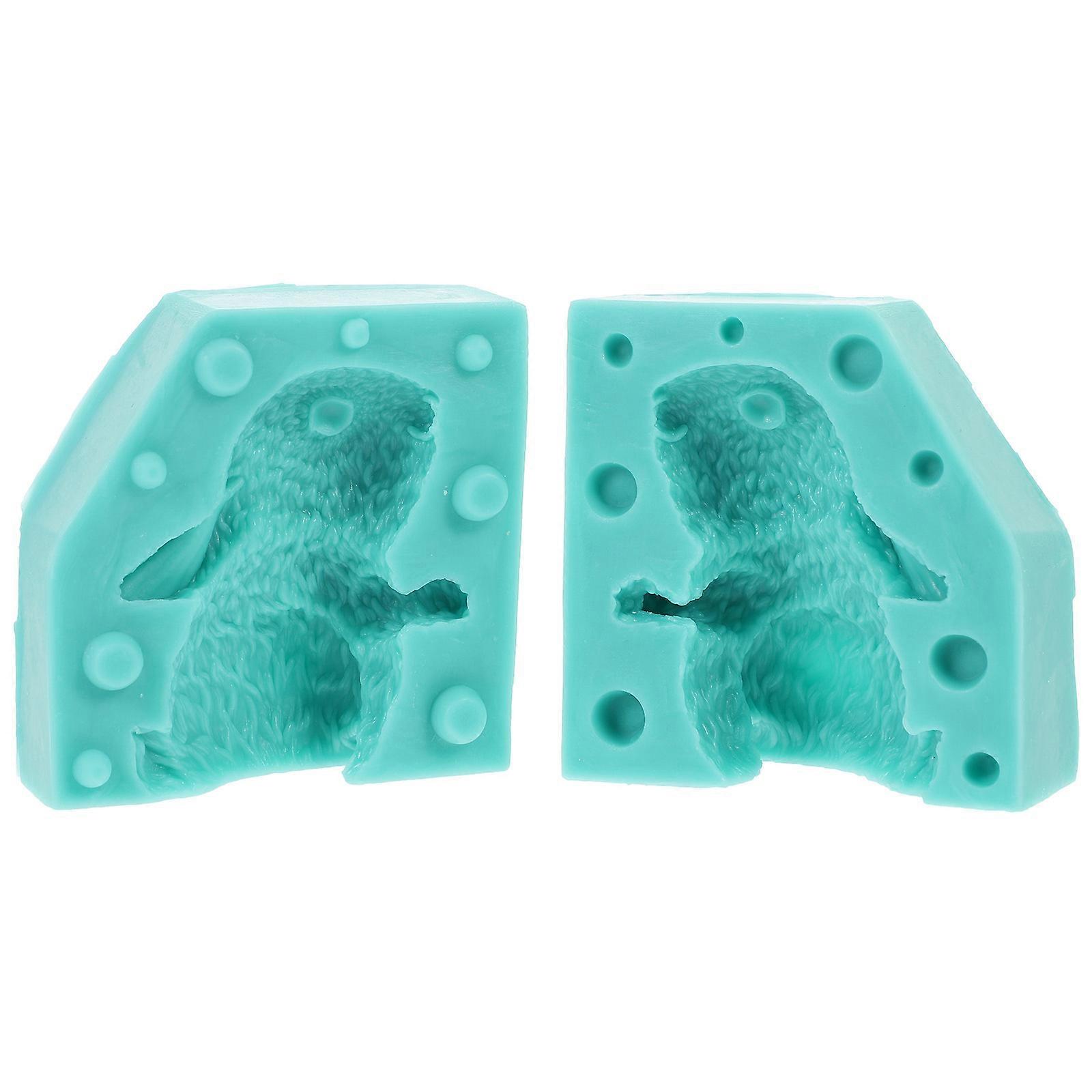 Durable Rabbit Casting Mold Silicone Ideal For Cake And Soap Making Easter Theme 1Set