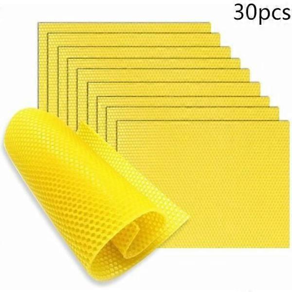 Set of 30 beeswax sheets for candles - Yellow -