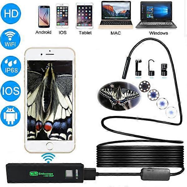 Near Focus 1200P Ultra-Clear Endoscope Apple Android IOS WiFi Mobile Phone Endoscope 8mm Wireless Endoscope (7m)