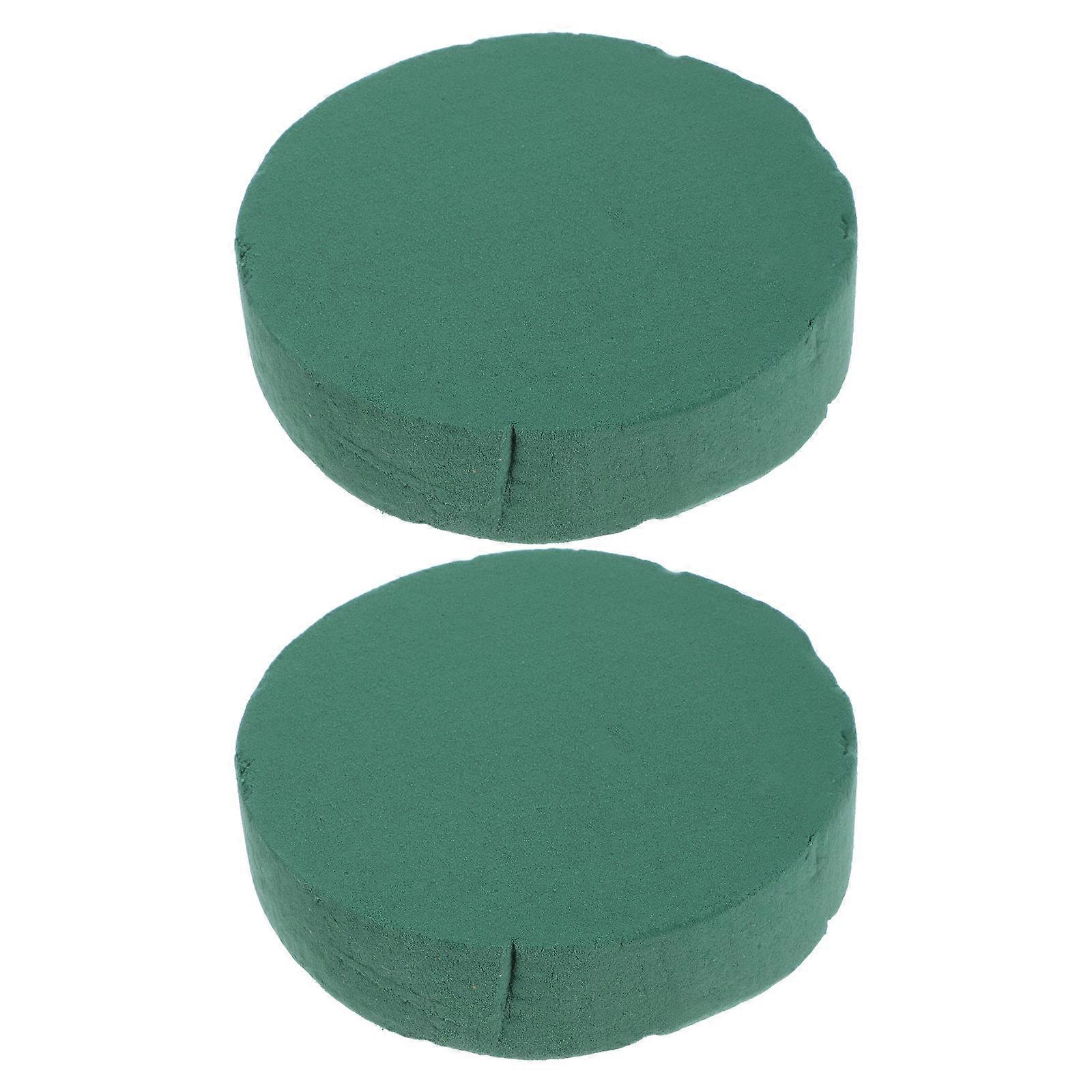2pcs Round Wet Floral Foam Blocks for Flower Arrangements Green Wet Foam Block Dry Floral Foam for Wedding Decorations