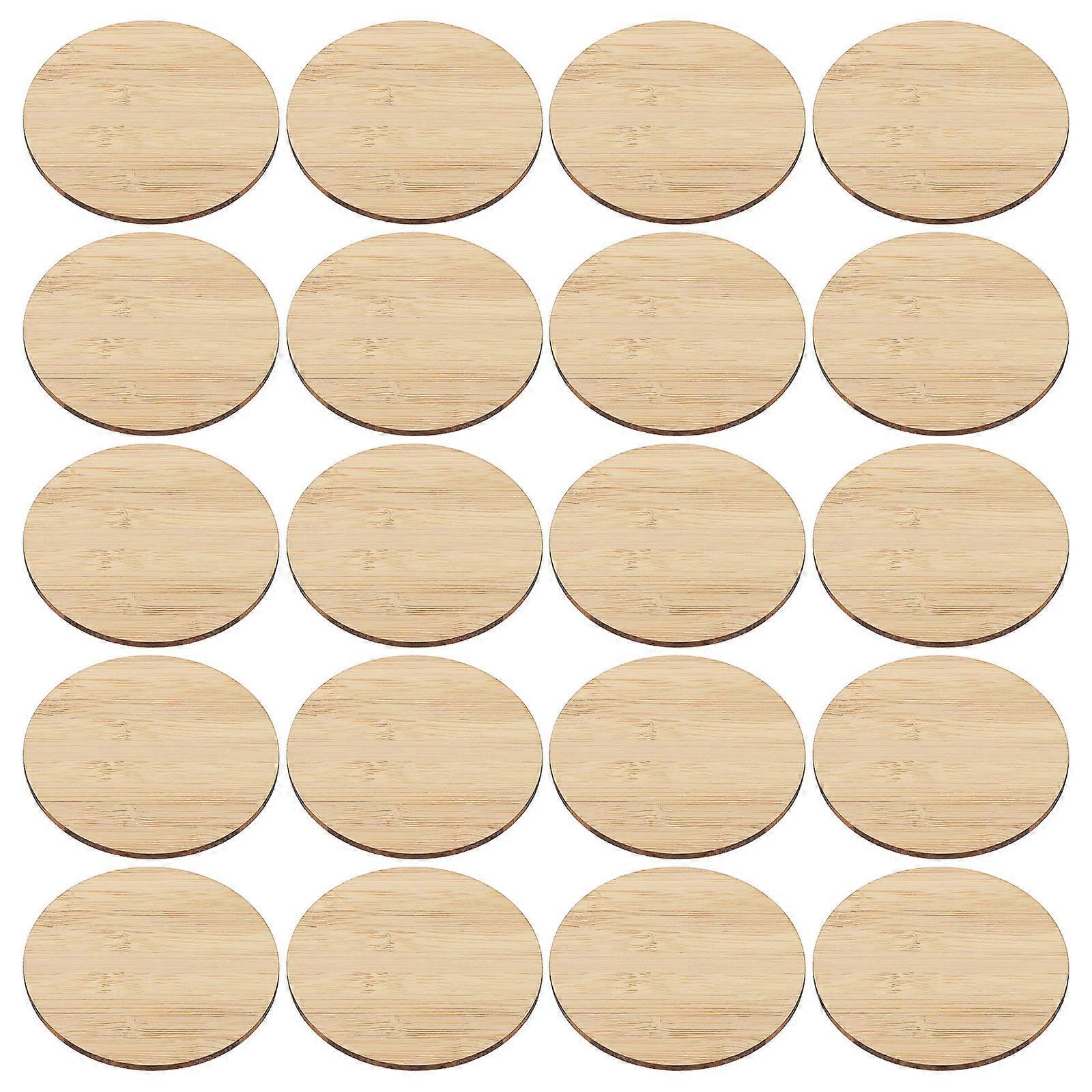 Unfinished Round DIY Painting Piece for Kids Playing with Brown Synthetic Material 20 Pieces