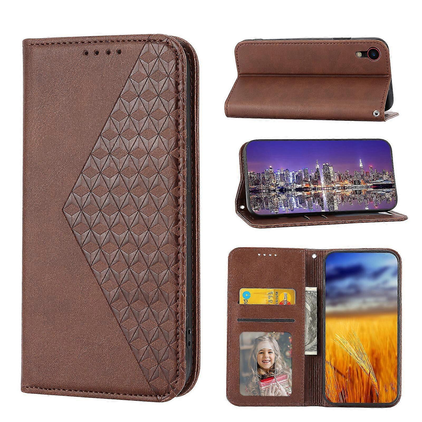 For iPhone Xr Case, Leather Wallet Flip Case With Strap