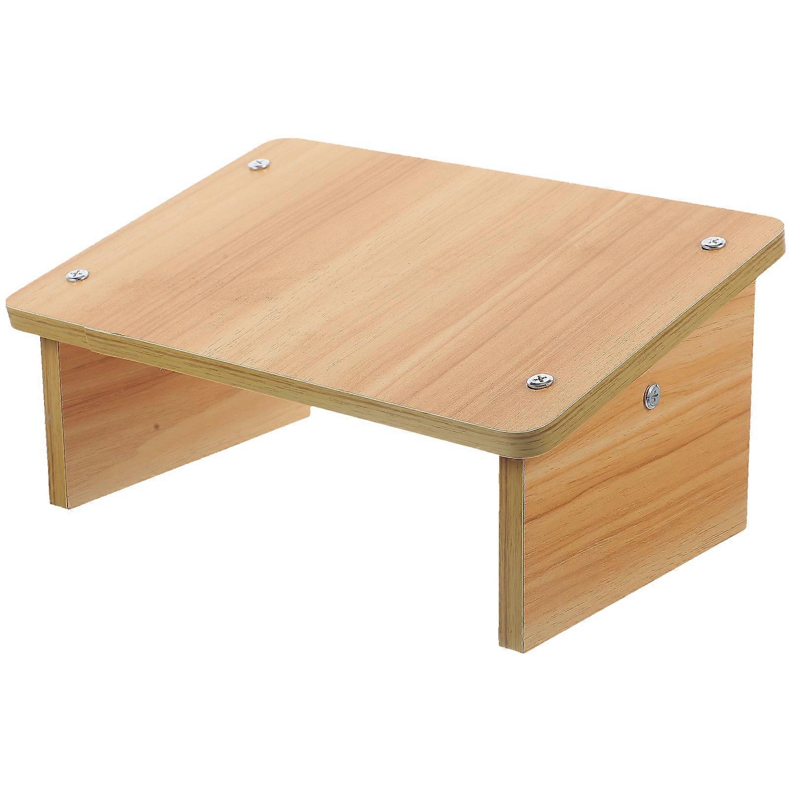 Wooden Foot Stool for Home Use Khaki Color Comfortable and Portable Design 12.5 x 9.8 Inches