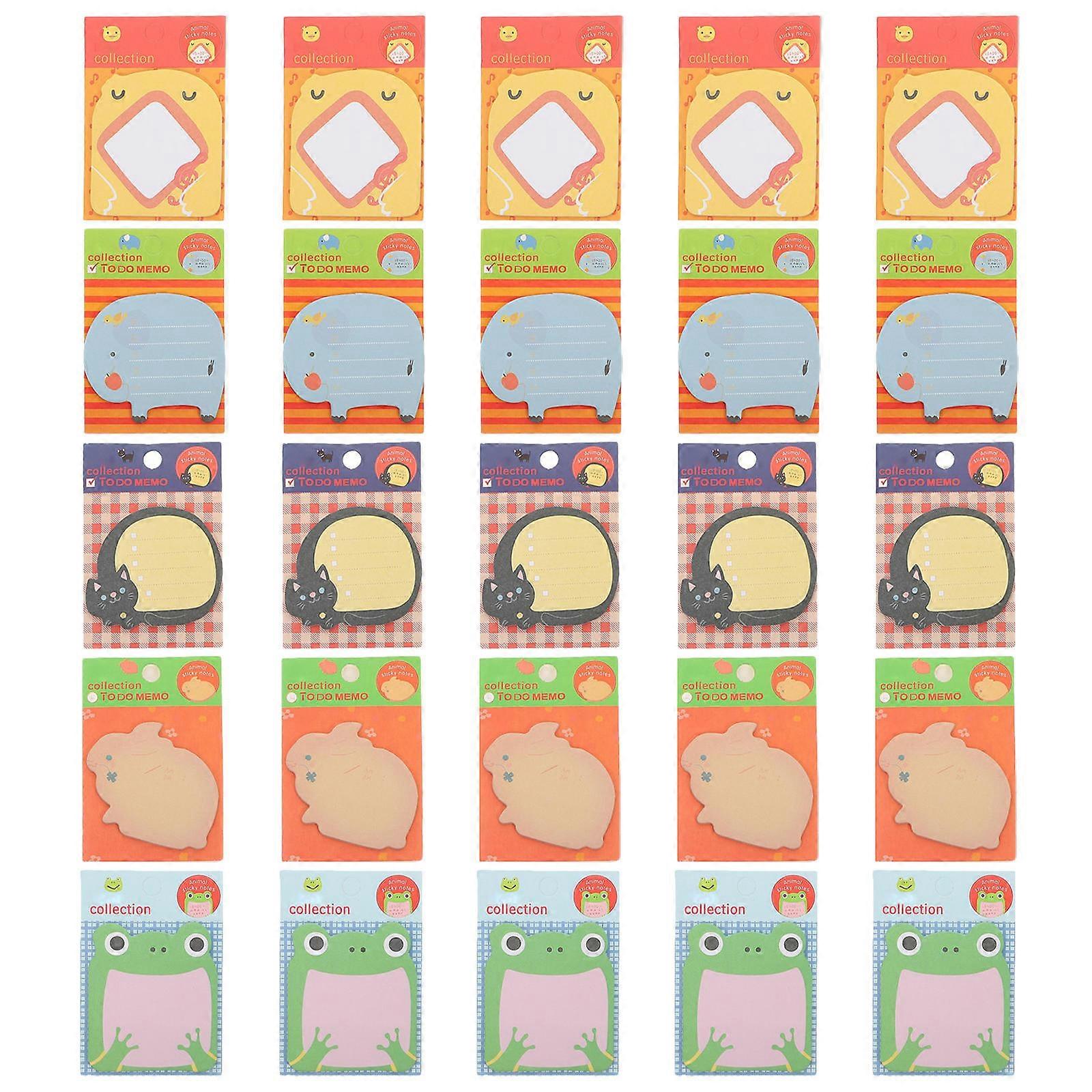 Memo Stickers 25Pcs Animal Theme Pad Ideal For Children Office School Use Assorted Color Reminders Recording Notes