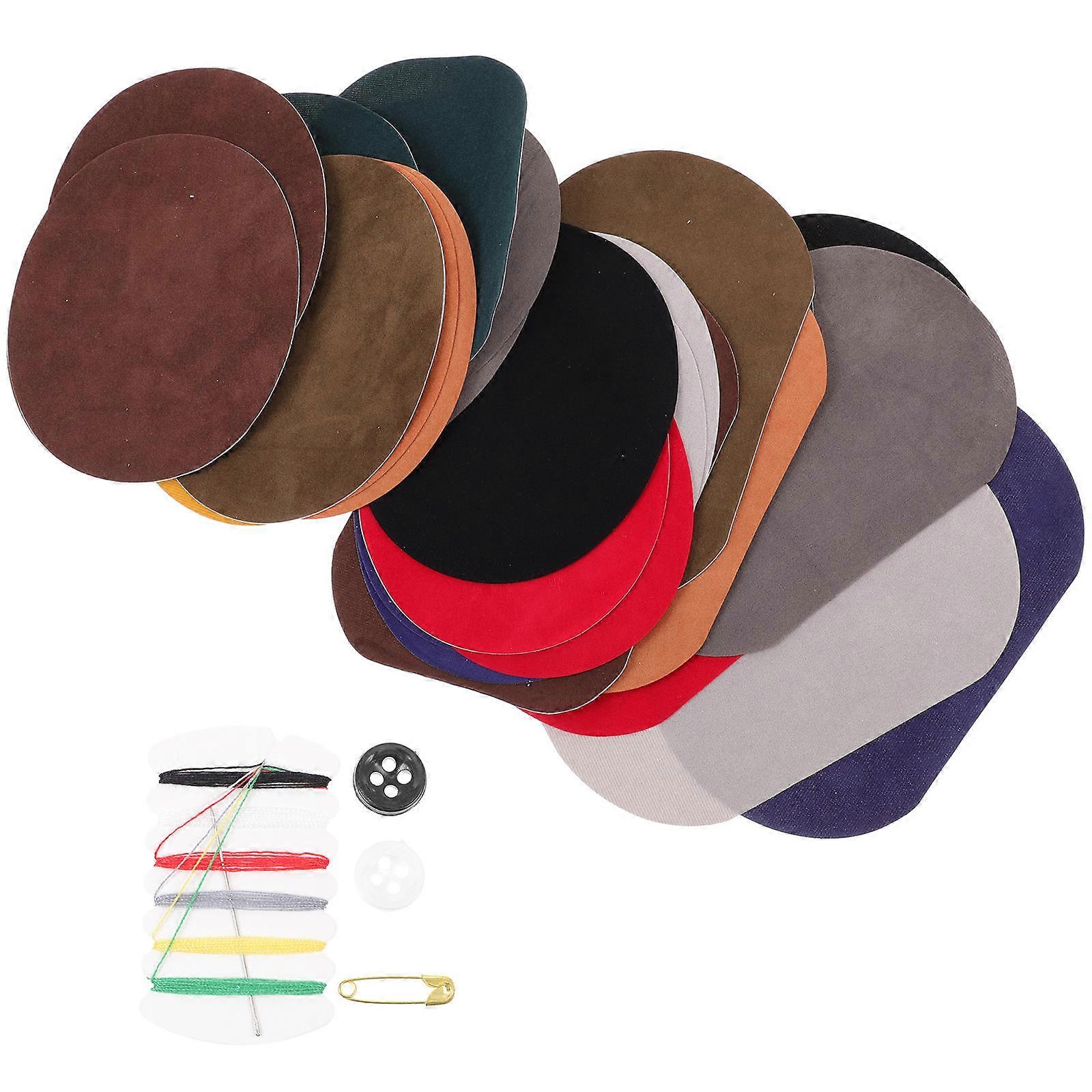 Oval Iron On Patch For Daily Use Clothes Reinforcement 18X11Cm Assorted Color 1 Set