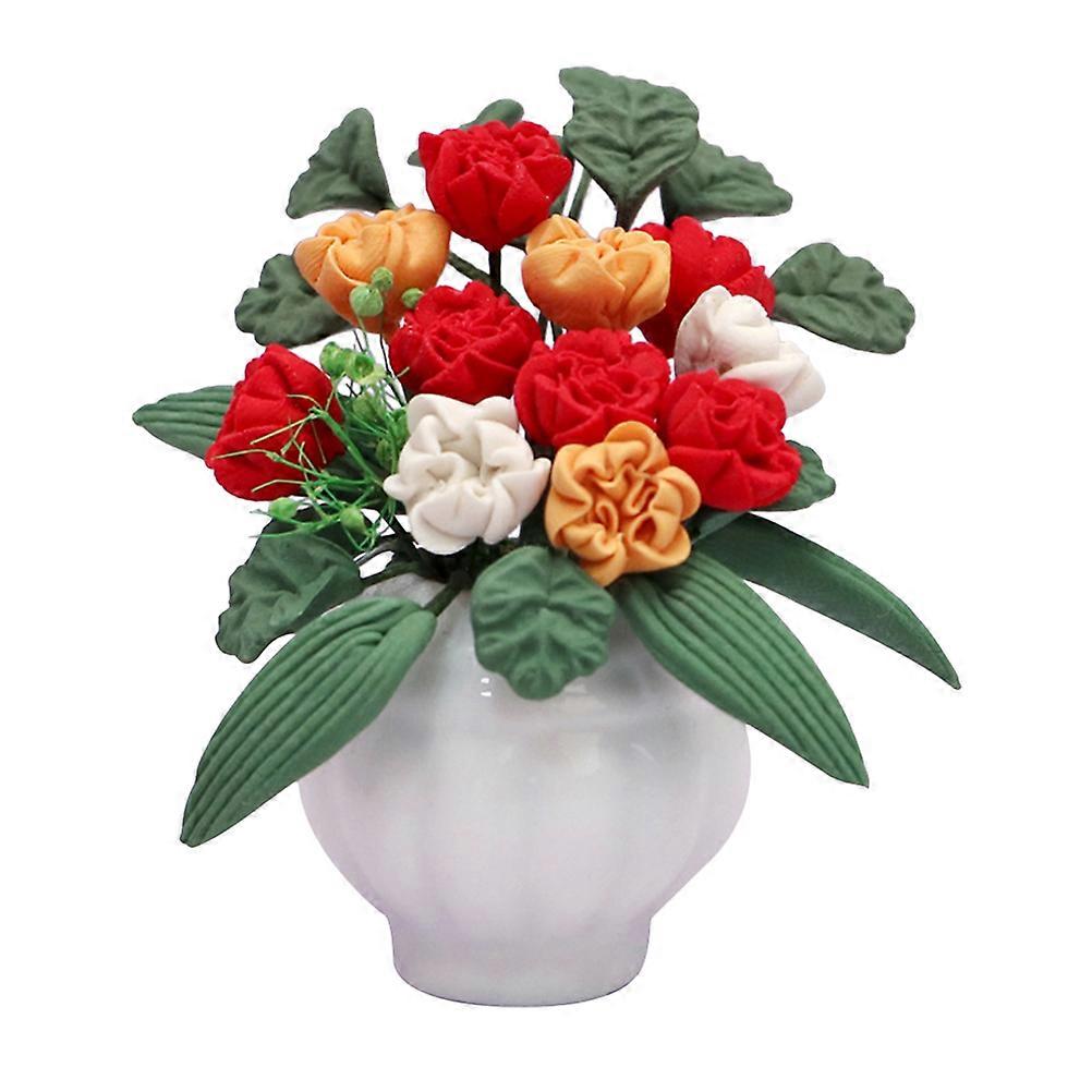 Vivid Mini Simulation Flower Fake Plant Decor for Home in Assorted Color Crafted with Synthetic