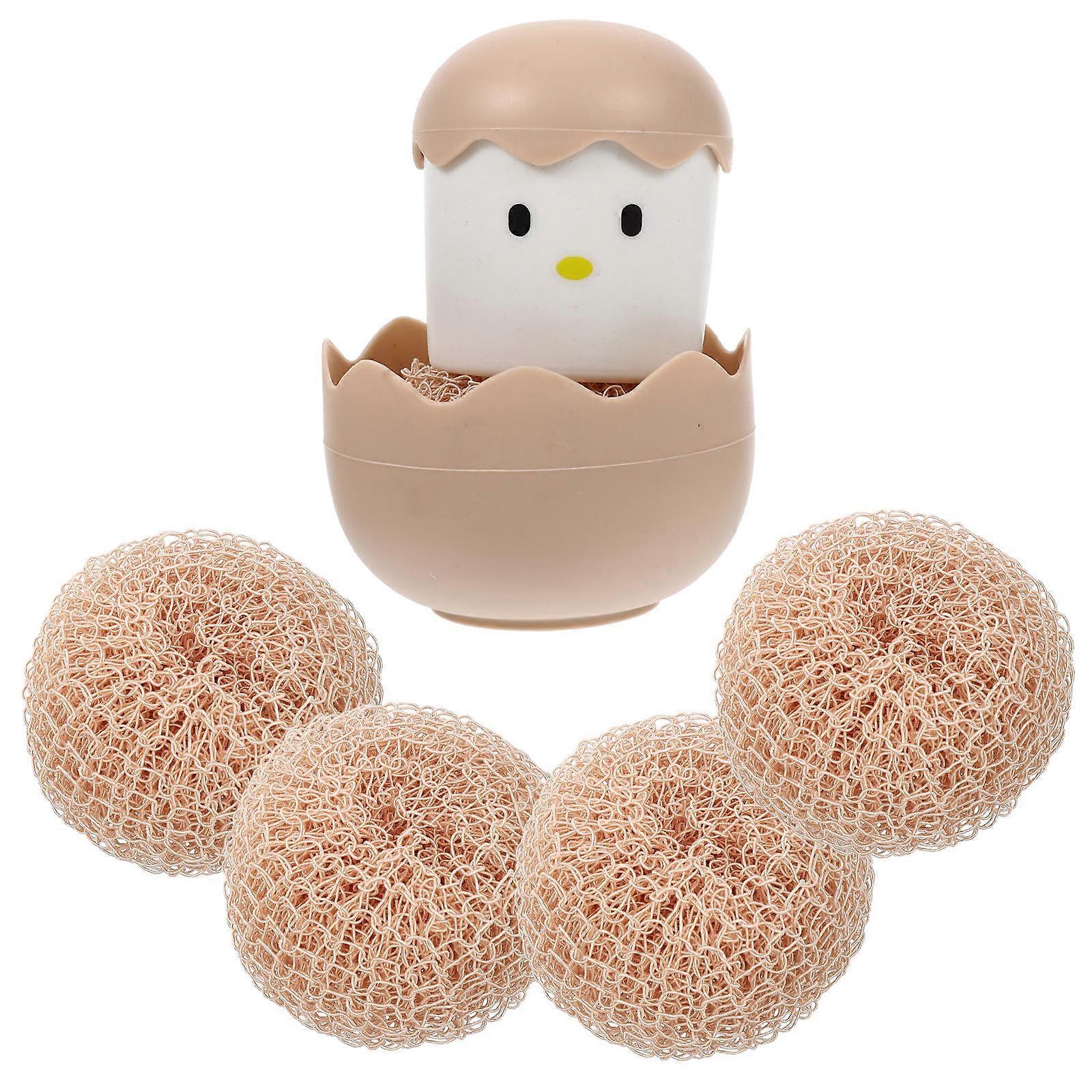 Kitchen Cleaning Scrubber Brush With Replaceable Head And Handle Design For Efficient Grease Removal 1 Set