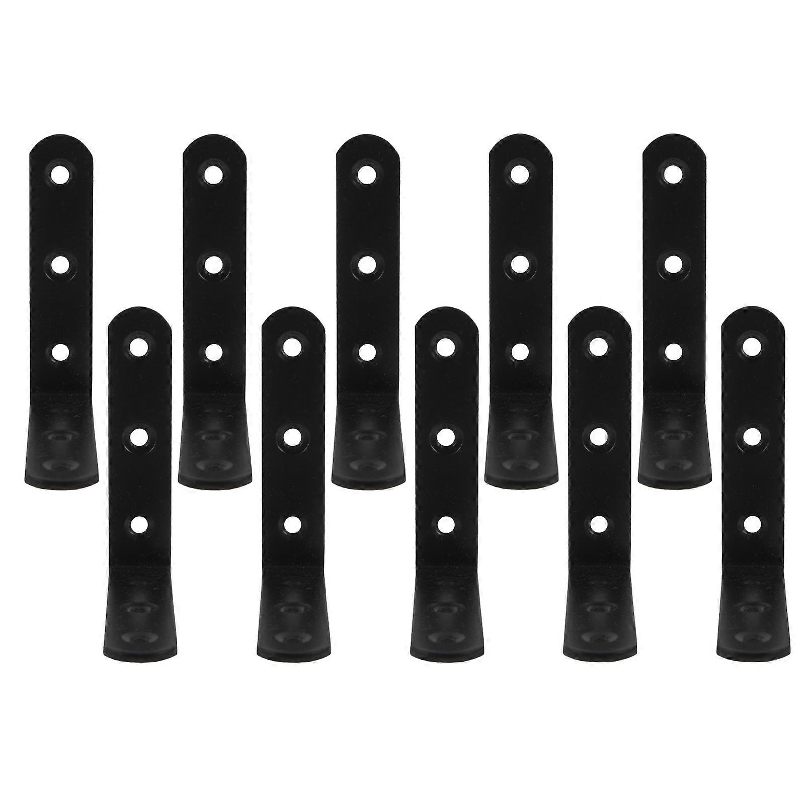 Shelf Mounting Brackets 10Pcs Fix And Secure Shelves Heavy Duty L Brackets For Furniture Black Color