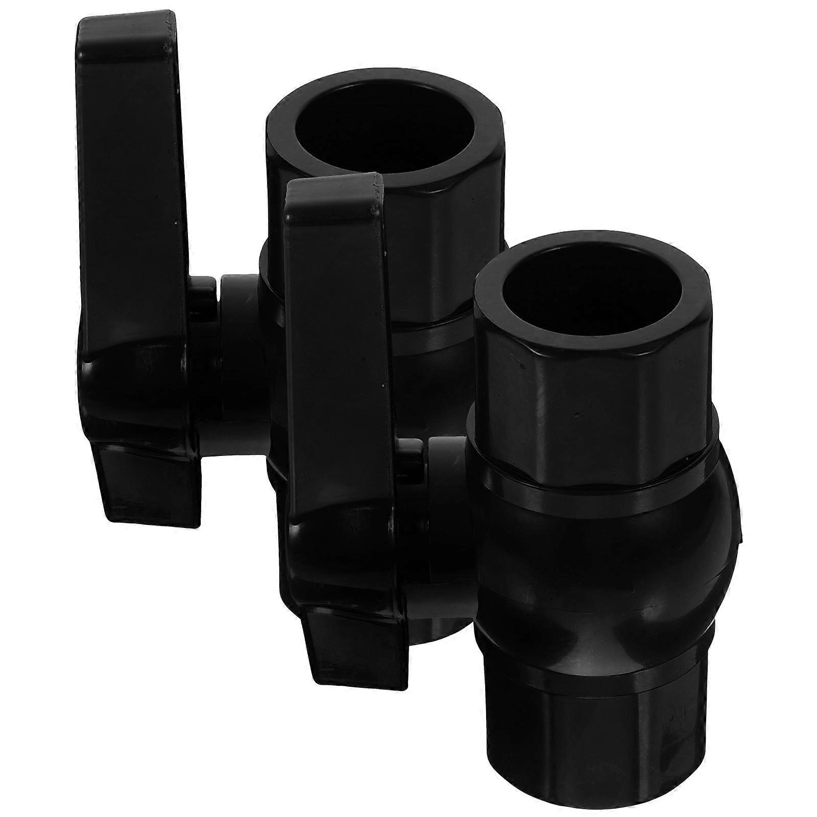 Black PVC Ball Valve for 2-Way Irrigation Pipe Fitting 2Pcs Quick Connect