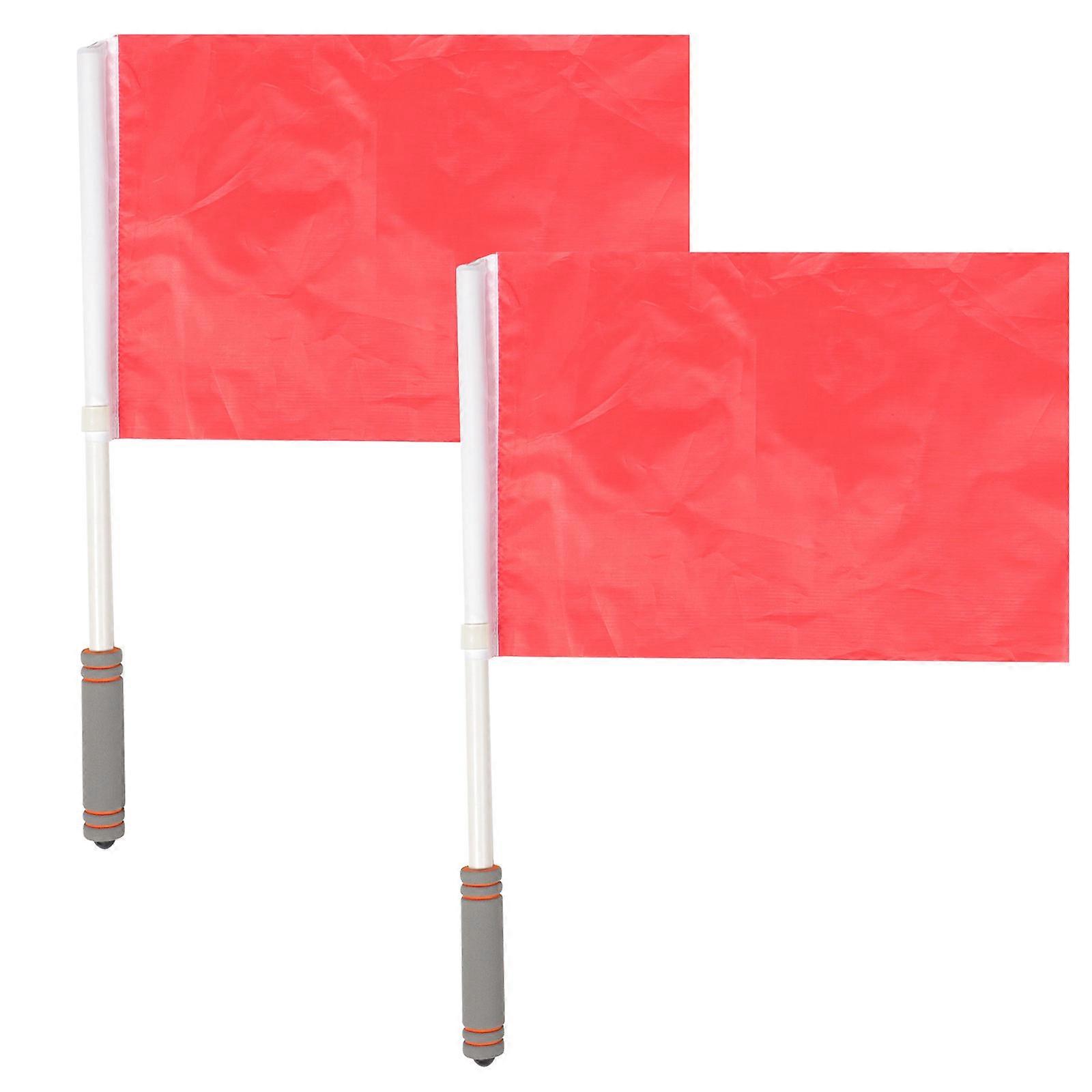 Commanding Flags Referee Signal Flags For Sports Events Traffic Warning High Visibility Made Of Red 2Pcs
