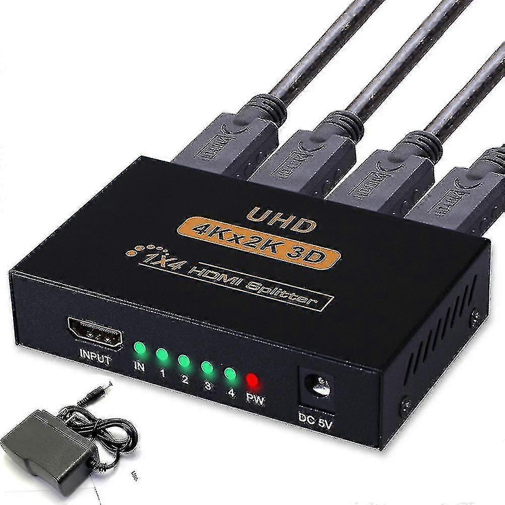 2025 Us/eu Hdmi Splitter 1 In 4 Out, One Minute Four Lines 4k High-definition Monitor 3d Tv Computer Display Split Screen